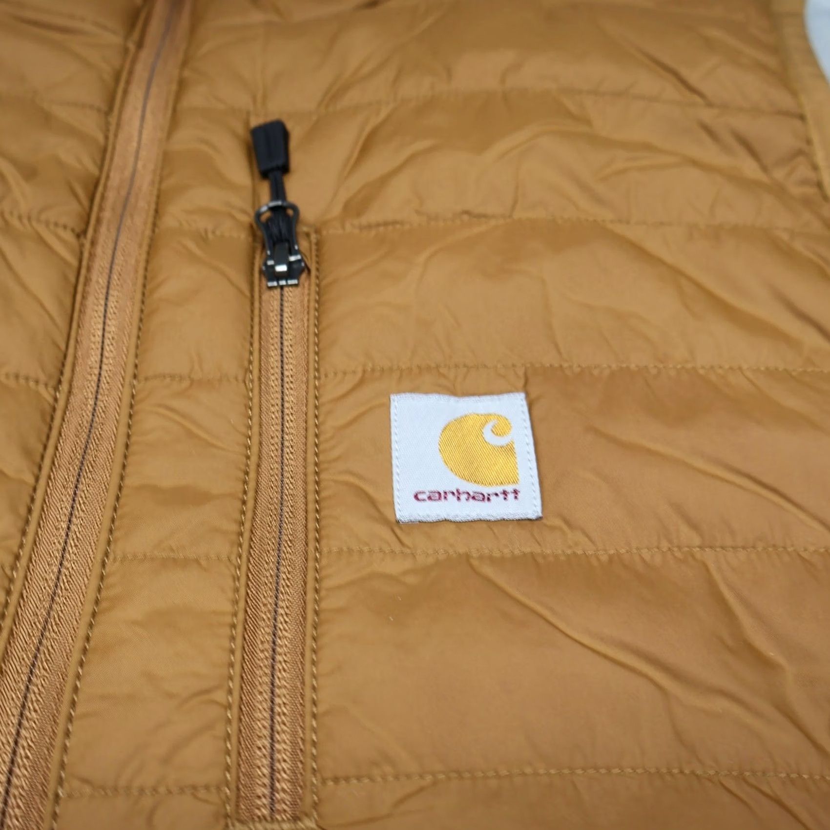 Carhartt Carhartt Vest Men Large Brown Lightweight Water Resistant Insulated LOGO Quilted Rain Defender Zip Pockets Stand-Up Collar Size US L / EU 52-54 / 3 - 2 Thumbnail