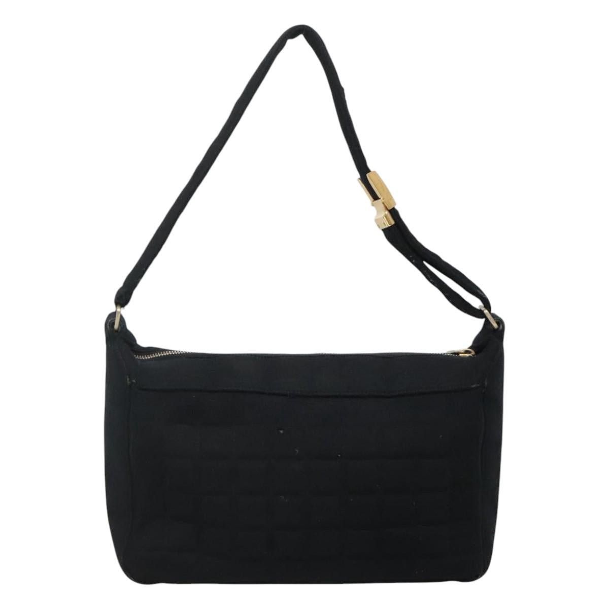 Chanel CHANEL Choco Bar Line Shoulder Bag Canvas Black CC Size ONE SIZE - 3 Thumbnail