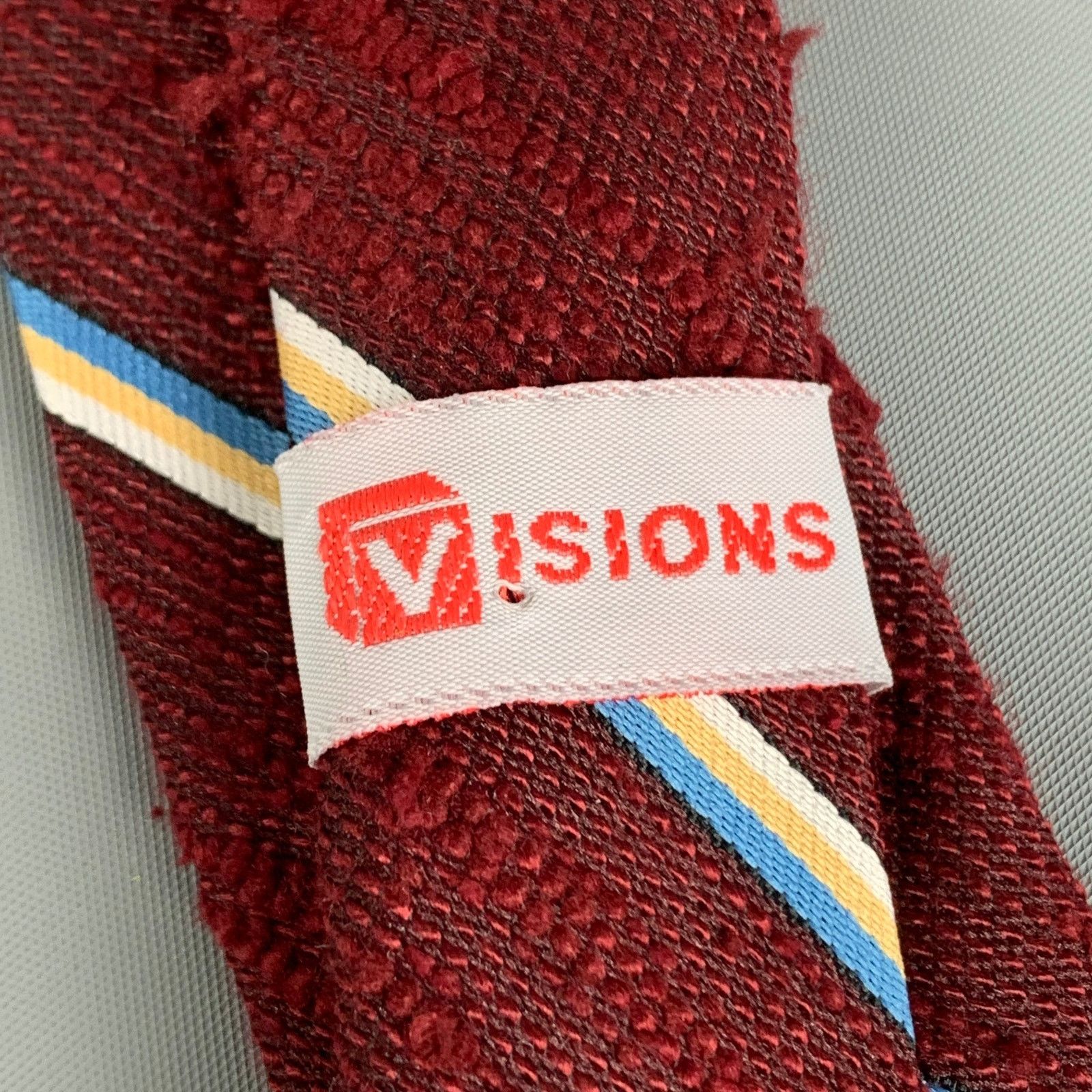 Other VISIONS Burgundy Diagonal Stripe Polyester Tie Size ONE SIZE - 4 Thumbnail