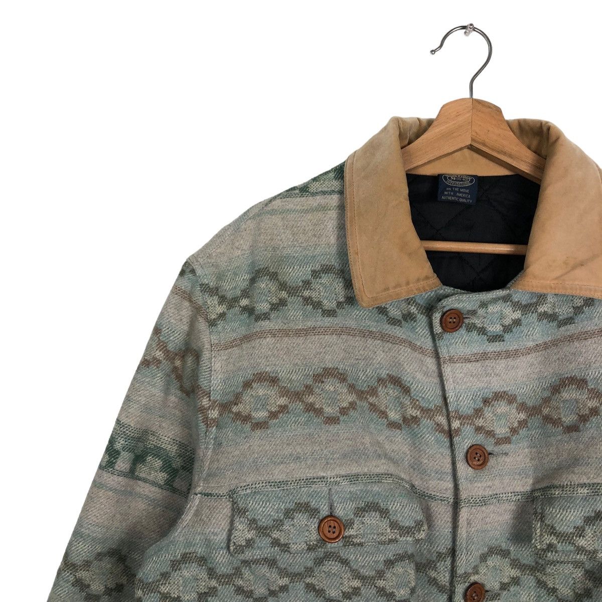 Japanese Brand 🔥90’s Navajo Aztec Wool Chore Jacket Herald Tribune America Size US M / EU 48-50 / 2 - 7 Thumbnail