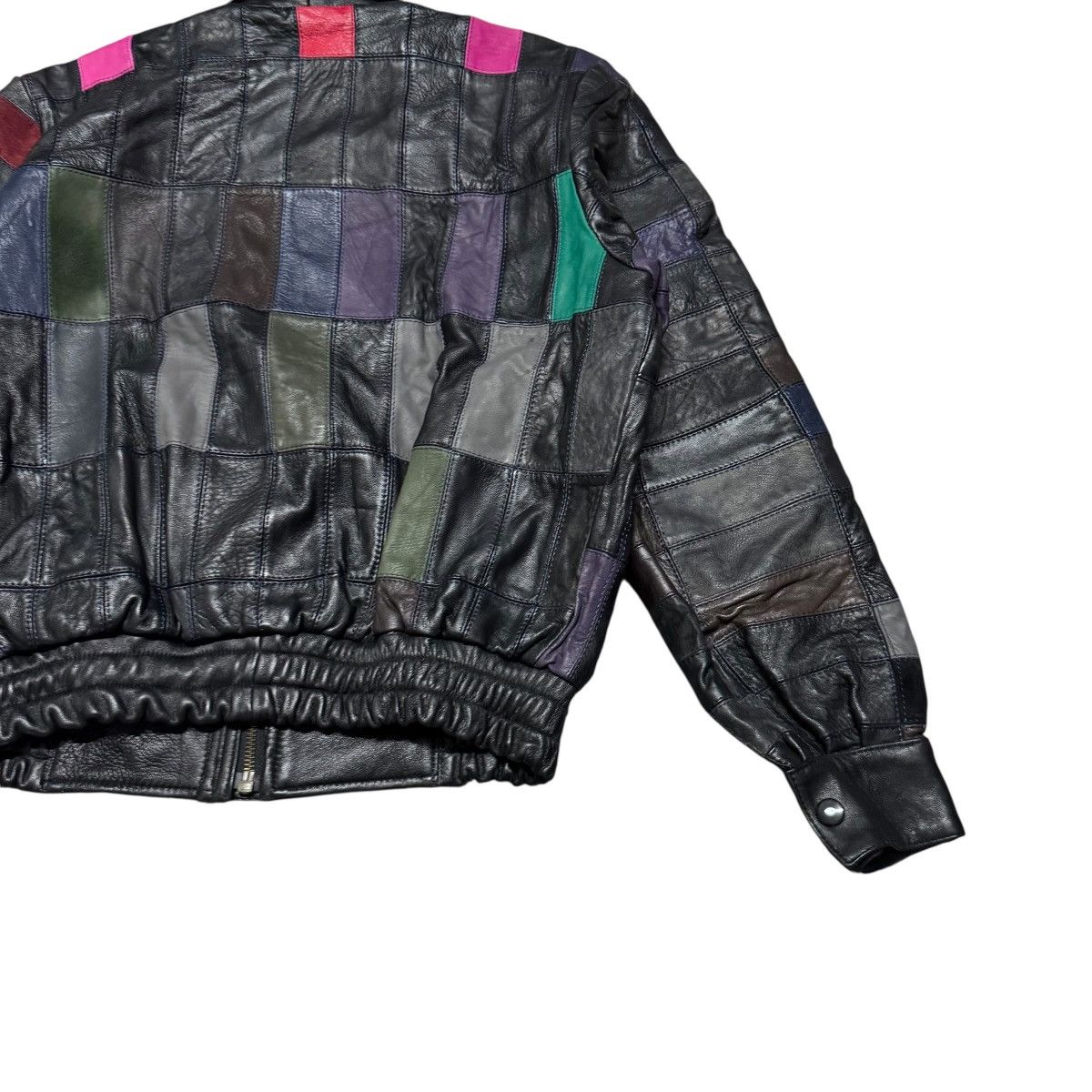 Leather Vintage Genuine Leather Patchwork Jacket Multi Colour Size US XS / EU 42 / 0 - 10 Thumbnail