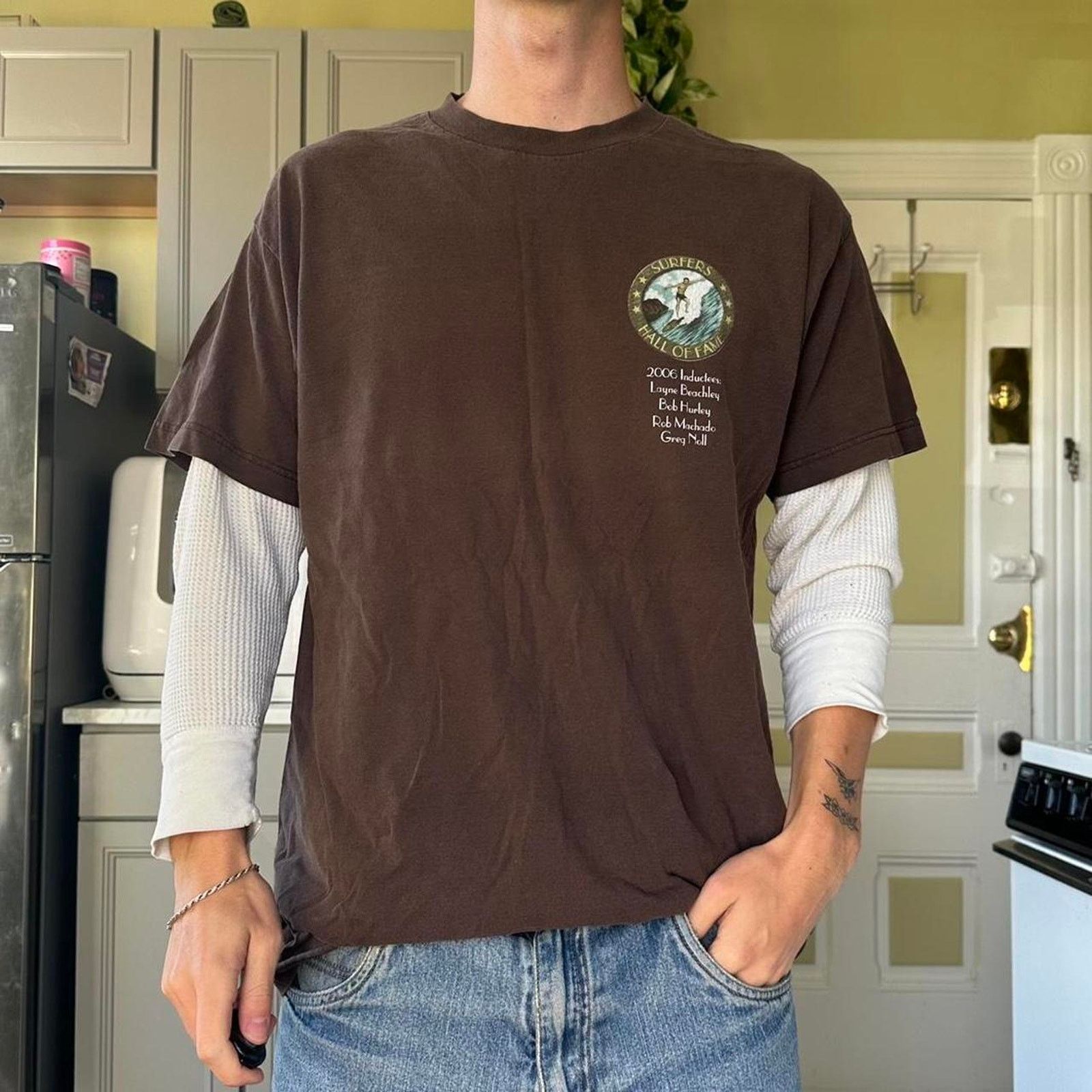 Vintage Rare Vintage 00s 2006 Surfers Hall of Fame Graphic Surf Tee Size US L / EU 52-54 / 3 - 8 Thumbnail