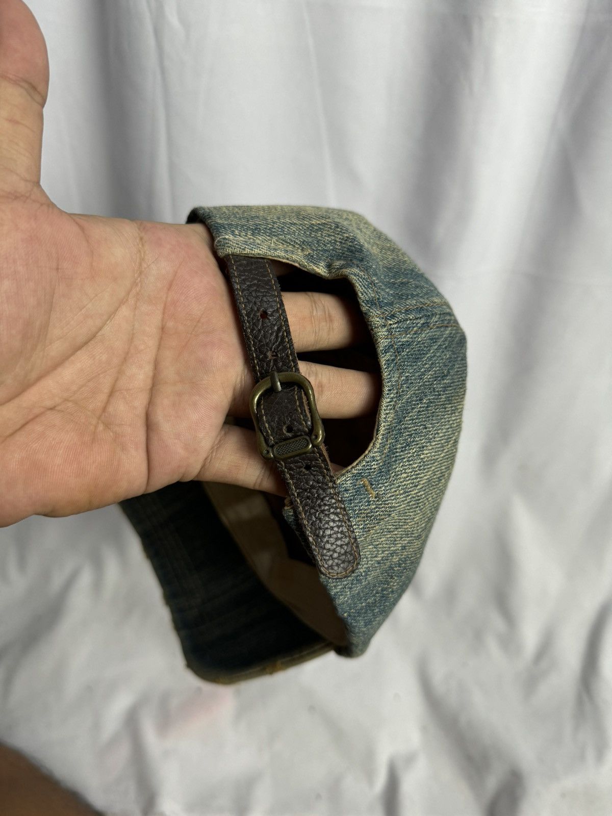 If Six Was Nine × Japanese Brand × Le Grande Bleu (L.G.B.) Distressed Denim Hat Rudolph Valentino Japanese Style Size ONE SIZE - 6 Thumbnail