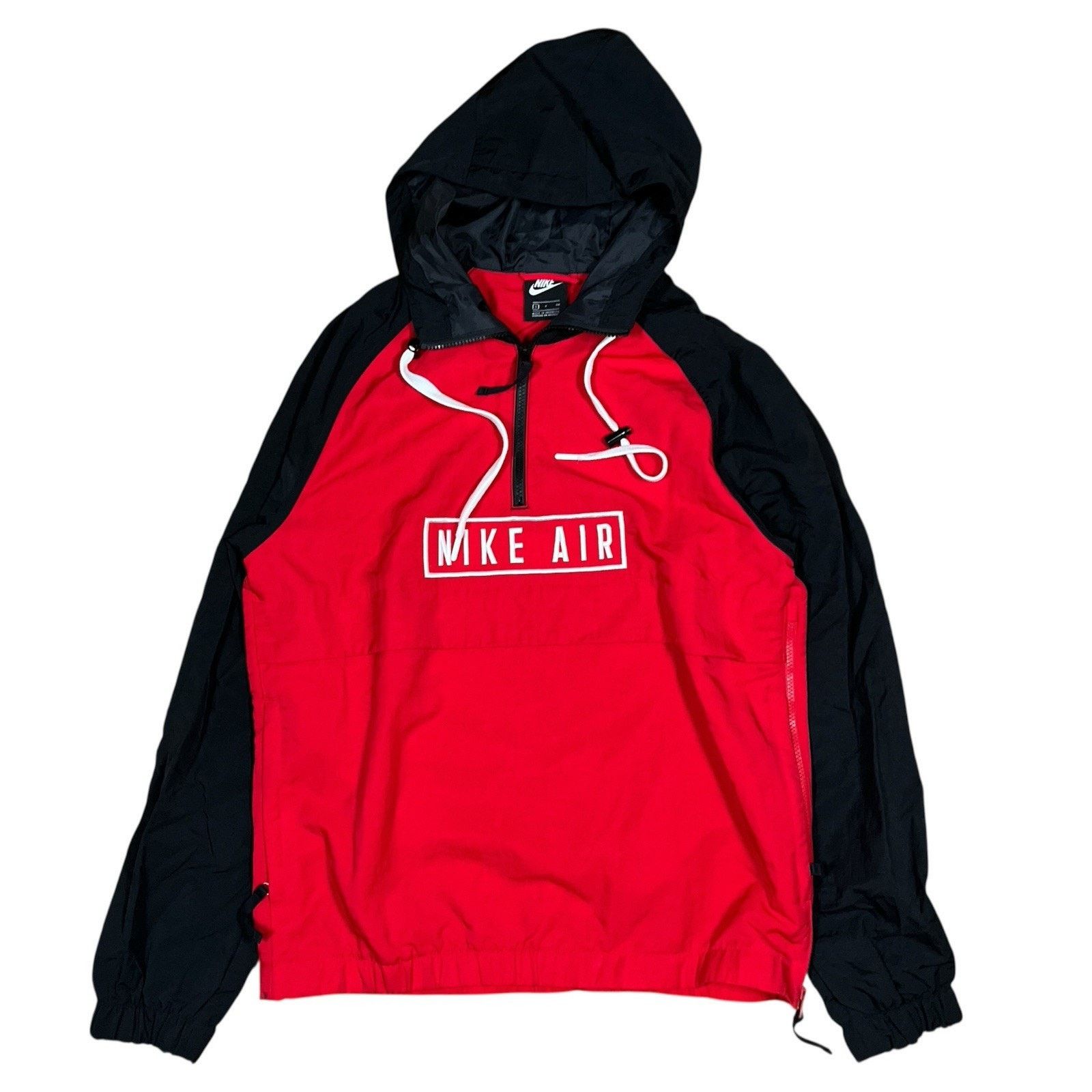 Nike Nike Air Anorak 1/4 Zip Hooded Red Black Small Nylon Jacket Size US S / EU 44-46 / 1 - 1 Thumbnail