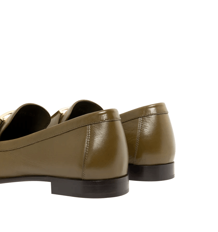 Fendi o1h1sh11225 Leather Loafers in Olive Green Size US 11 / IT 41 - 4 Thumbnail