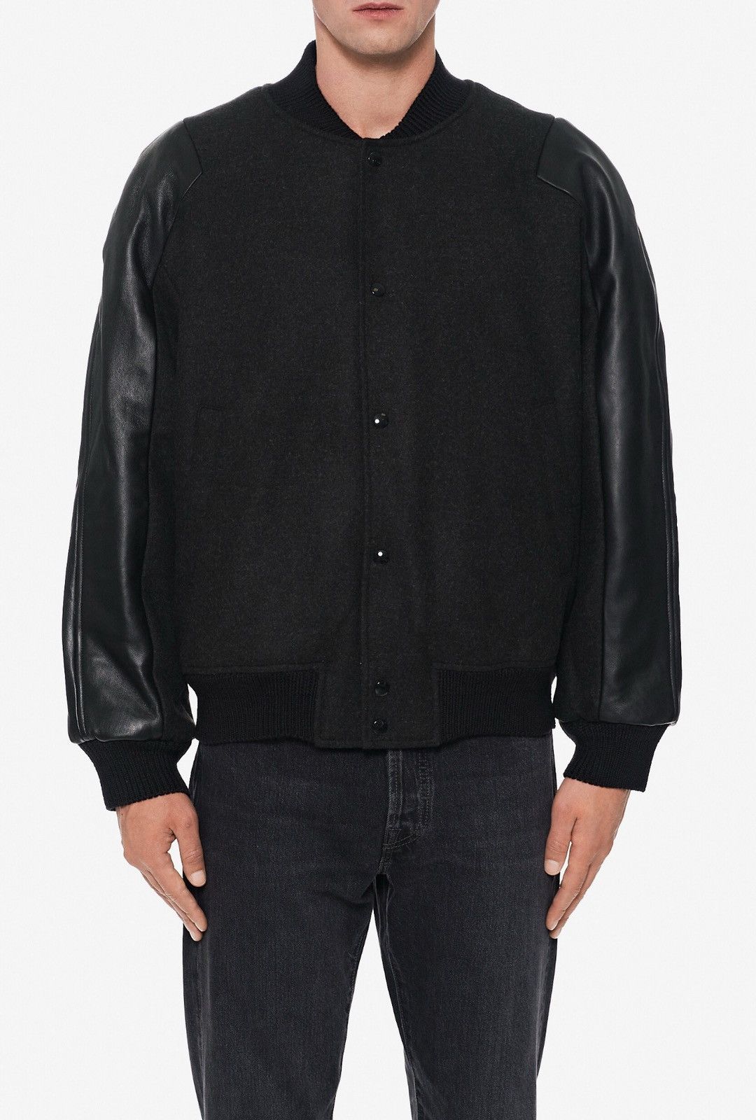 Acne Studios Last Size Acne Studios Leather Trimmed Wool Bomber Jacket Size US L / EU 52-54 / 3 - 1 Thumbnail