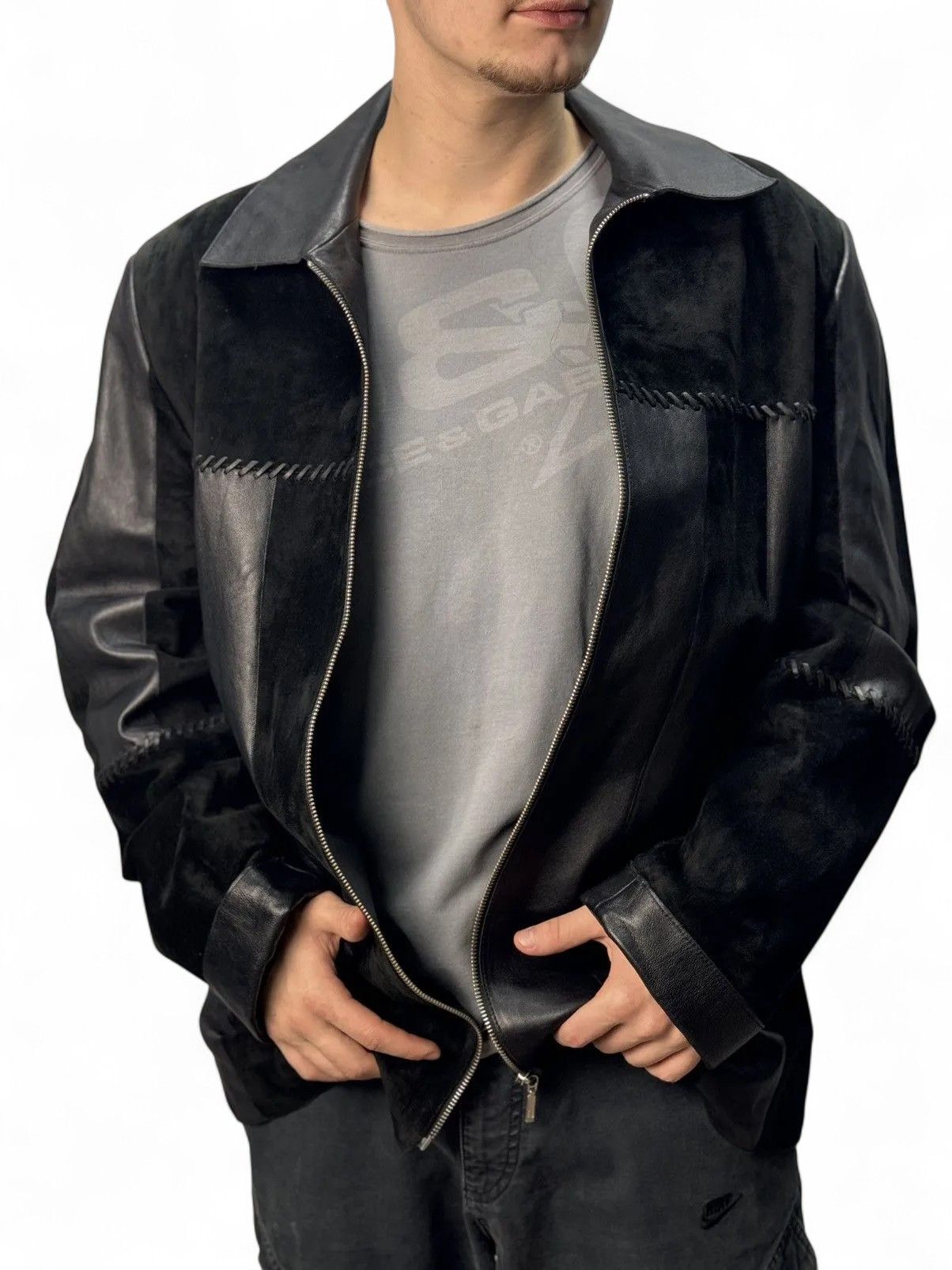 14th Addiction Y2K Vintage Leather Jacket Ifsixwasnine Crazy Style Size US L / EU 52-54 / 3 - 2 Thumbnail