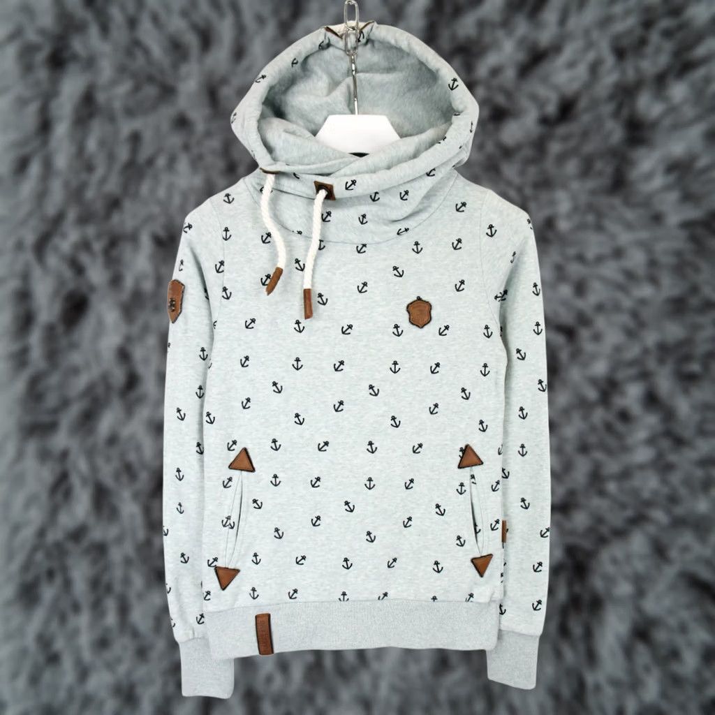 Vintage NAKETANO Hoodie Women's SMALL Pullover Pockets Melange Grey - Pullover Hooded Casual 65% Cotton 35% Polyester Size S / US 4 / IT 40 - 1 Thumbnail