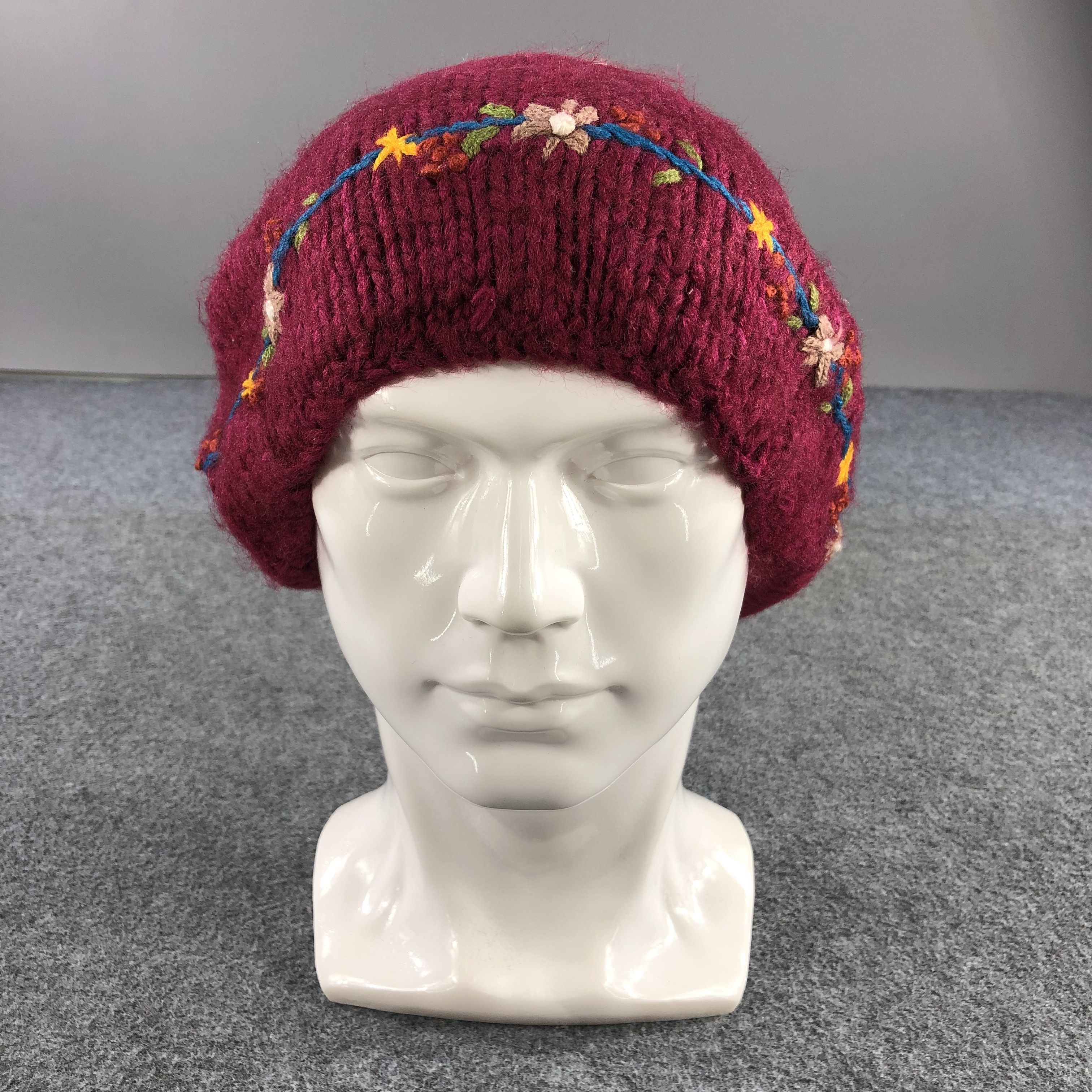 Vintage Unknown Knit Slouchy Bobble Beanie Snowcap Snow Hat B277 Size ONE SIZE - 2 Thumbnail