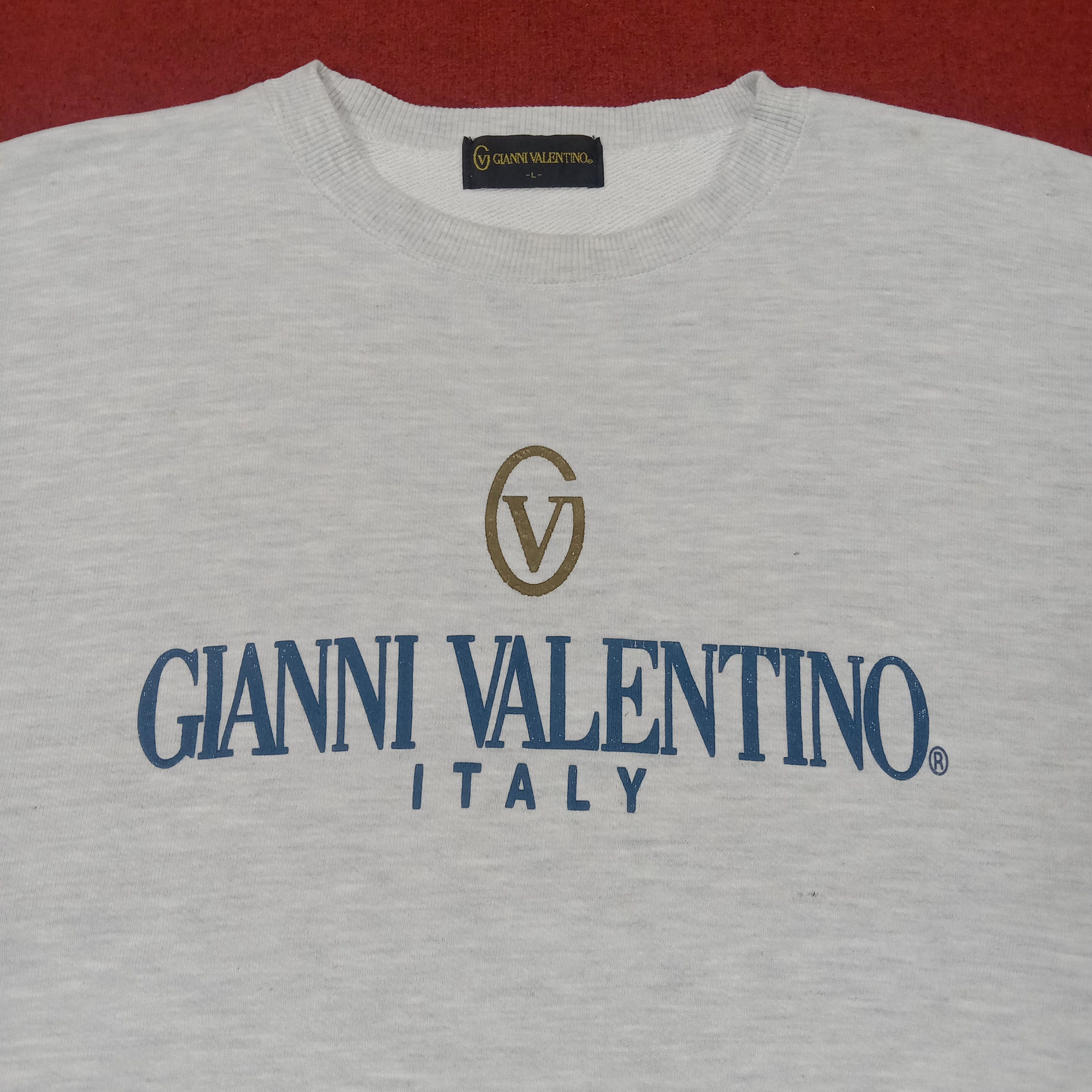 Gianni Valentino × Valentino × Vintage Gianni Valentino Center Logo Spell Out Design Sweatshirt Size US L / EU 52-54 / 3 - 2 Thumbnail