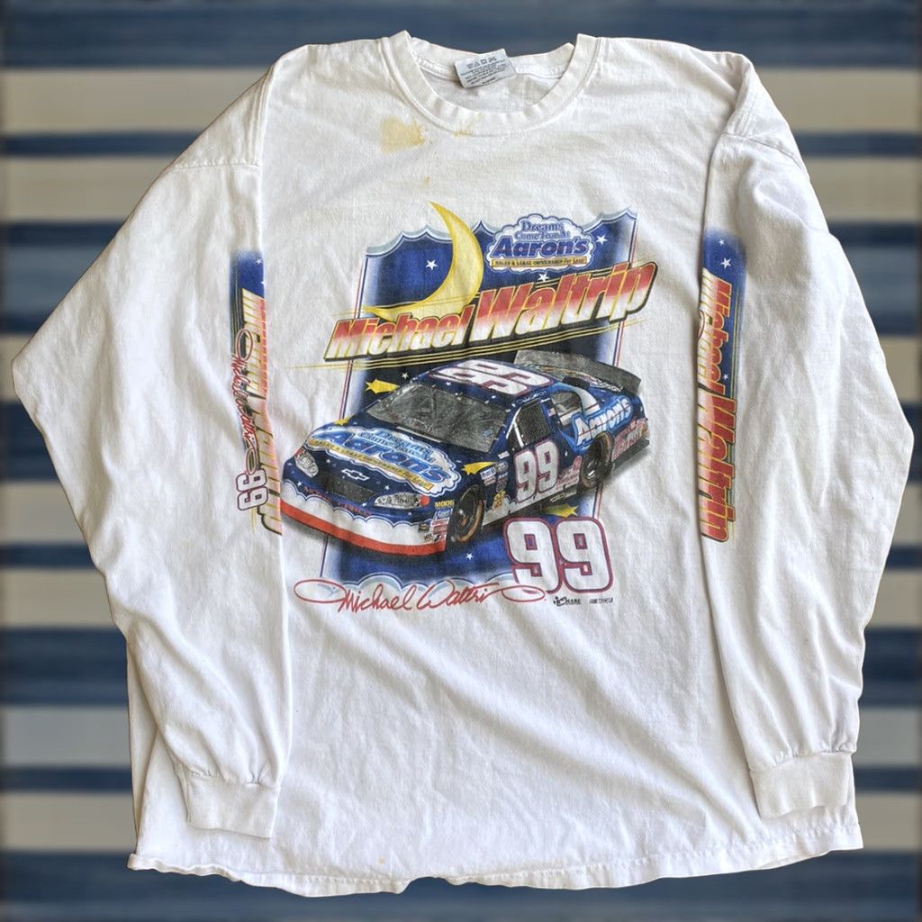 Chase Authentics VINTAGE Nascar Chase Authentics T-Shirt Long Sleeve White XL Mens 90s Michael Waltrip #99 Racing Logo Stains Included Size US XL / EU 56 / 4 - 1 Thumbnail