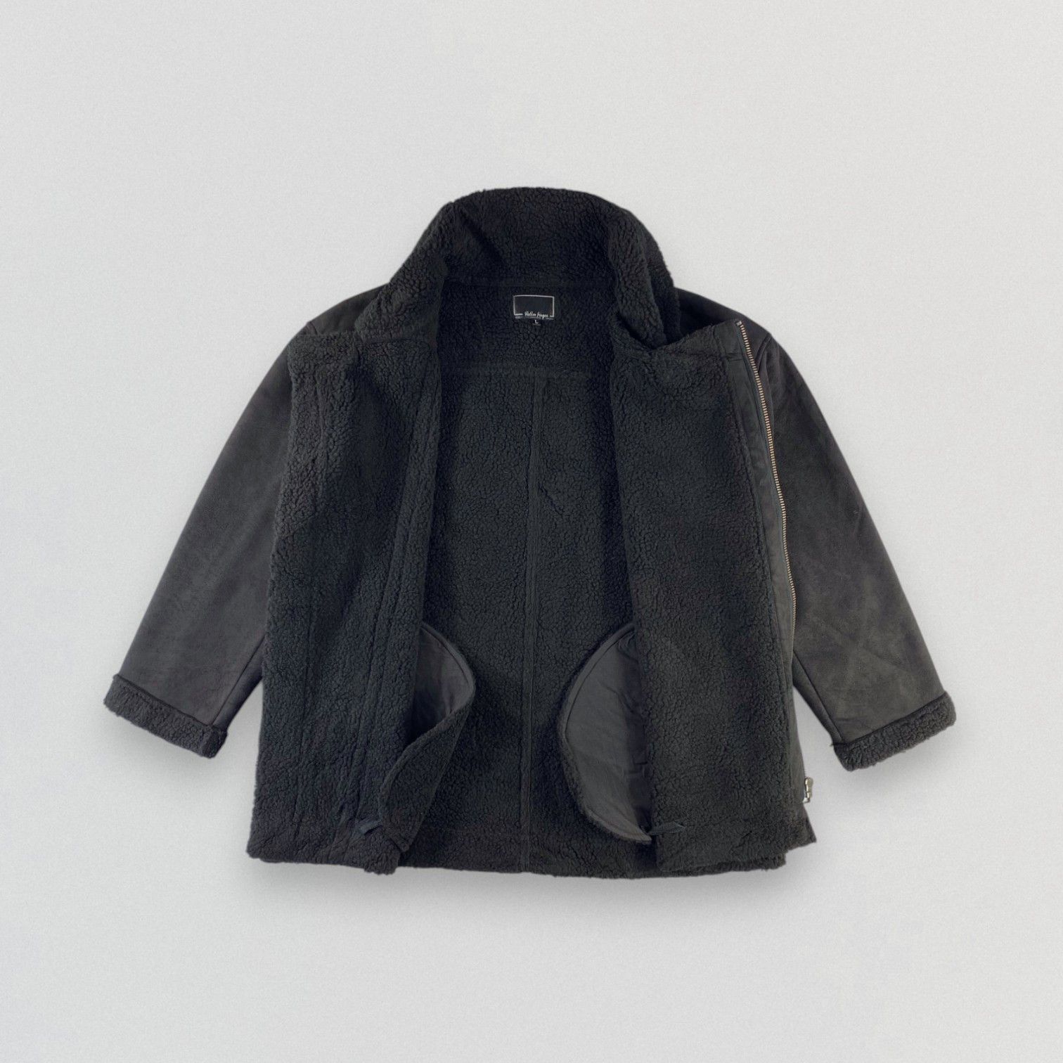 Japanese Brand Faux Suede Biker Zipper Jacket Size US L / EU 52-54 / 3 - 2 Thumbnail