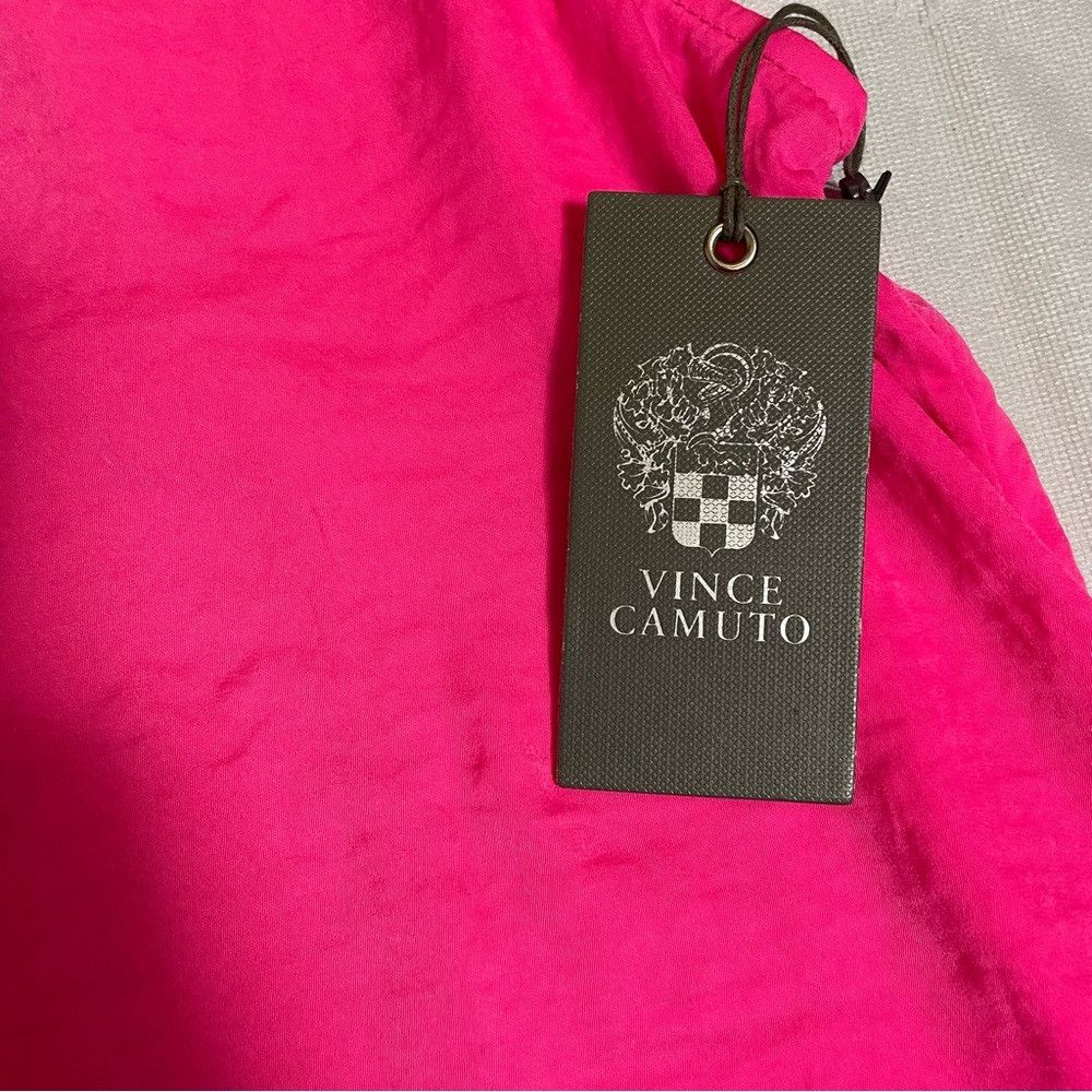 Vince Camuto NWT New Vince Camuto Pink Rumpled Satin Sleeveless Blouse S Size XS / US 0-2 / IT 36-38 - 7 Thumbnail
