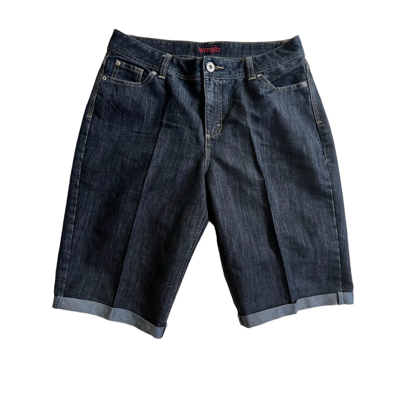 Wrangler Wrangler Women's Denim Dark Wash Shorts size 12 Size 34" / US 12 / IT 48 - 6 Thumbnail