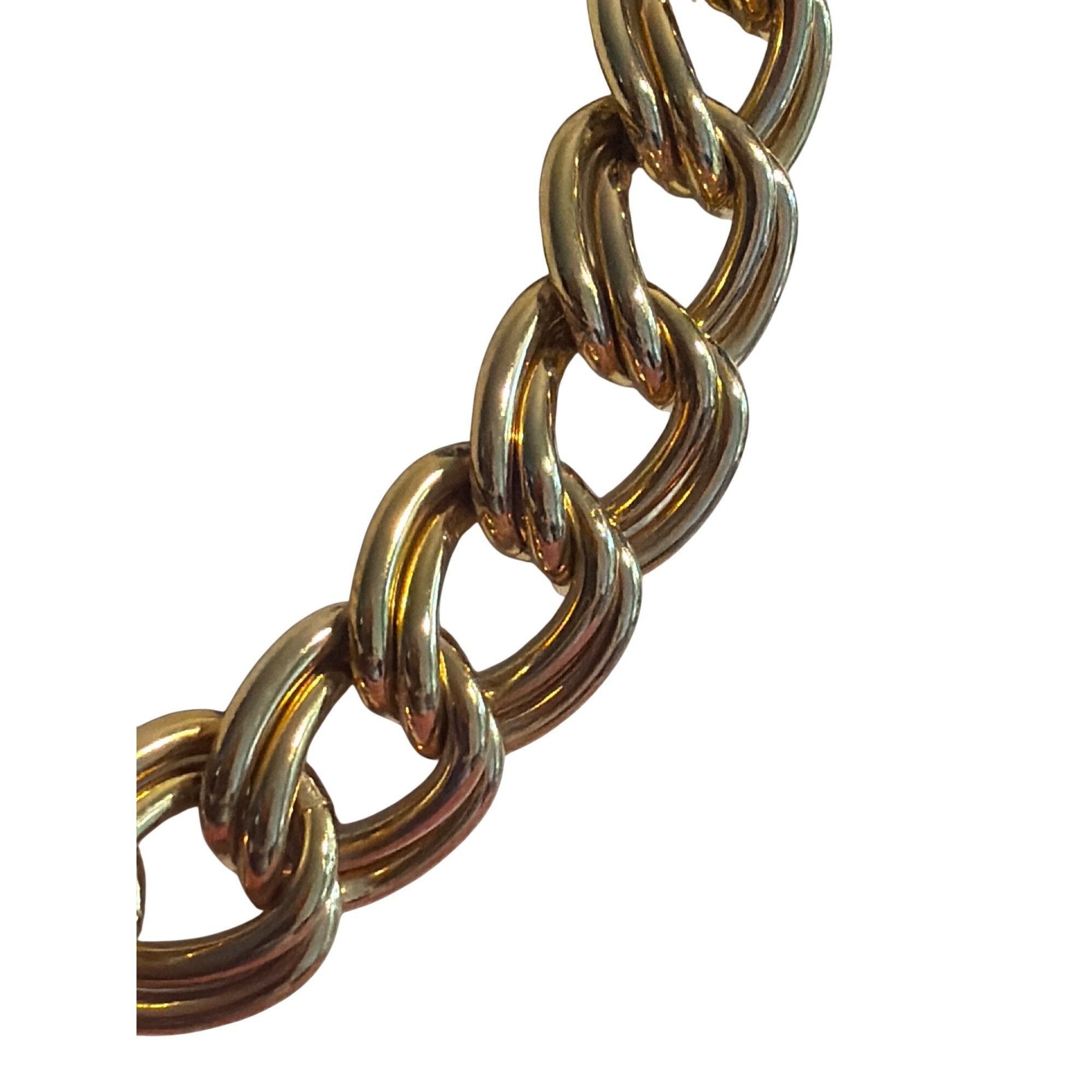 Other Vintage Gold Tone Double Link Chunky Chain Statement Necklac Size ONE SIZE - 2 Thumbnail