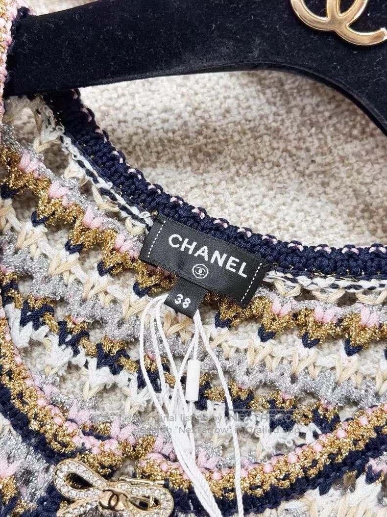 Chanel Chanel Gold-plated fine glitter bow button mixed color kni Size XS / US 0-2 / IT 36-38 - 5 Thumbnail