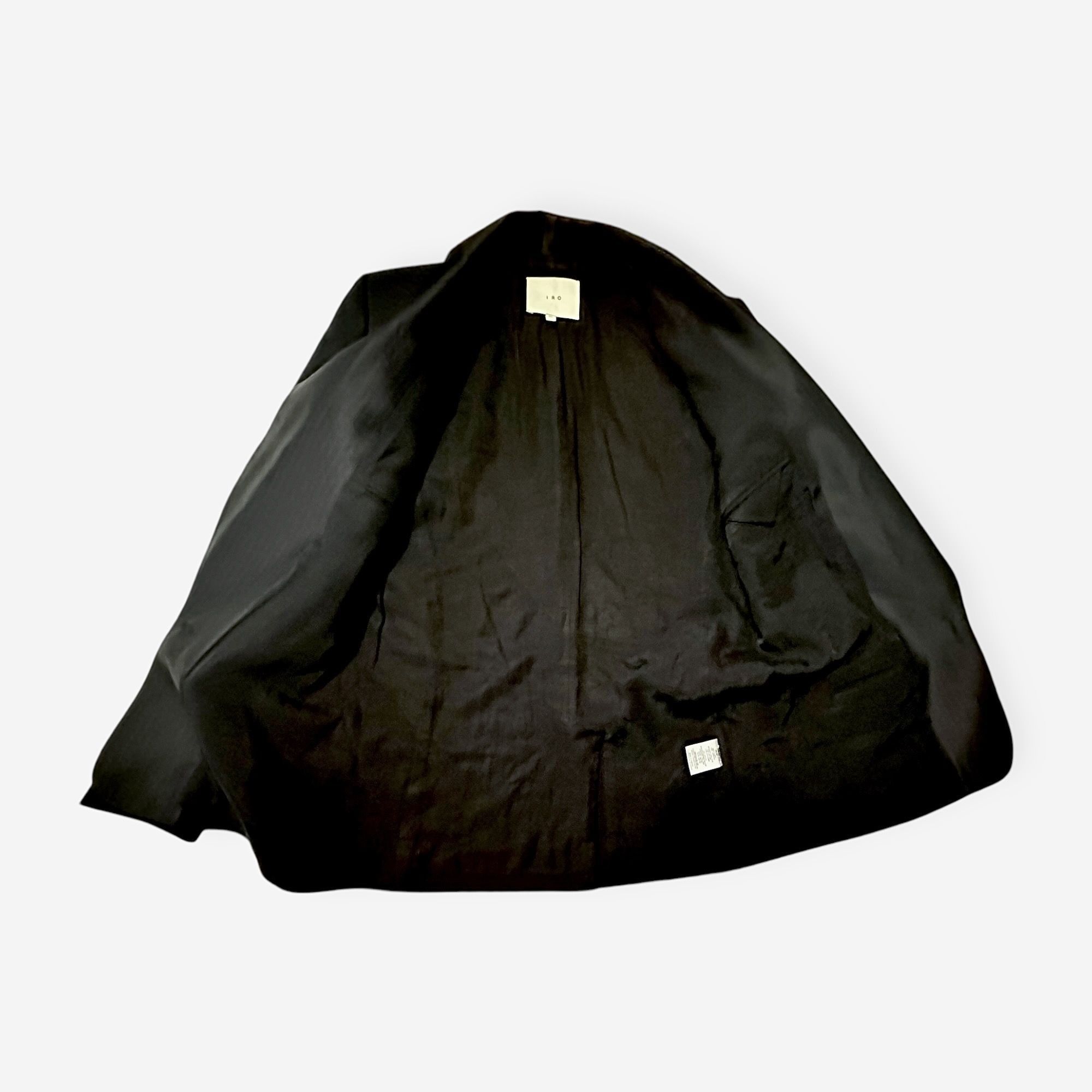 Iro Iro Alix Black Wool Blazer with pin stripe satin collar. 38E Size S / US 4 / IT 40 - 5 Thumbnail