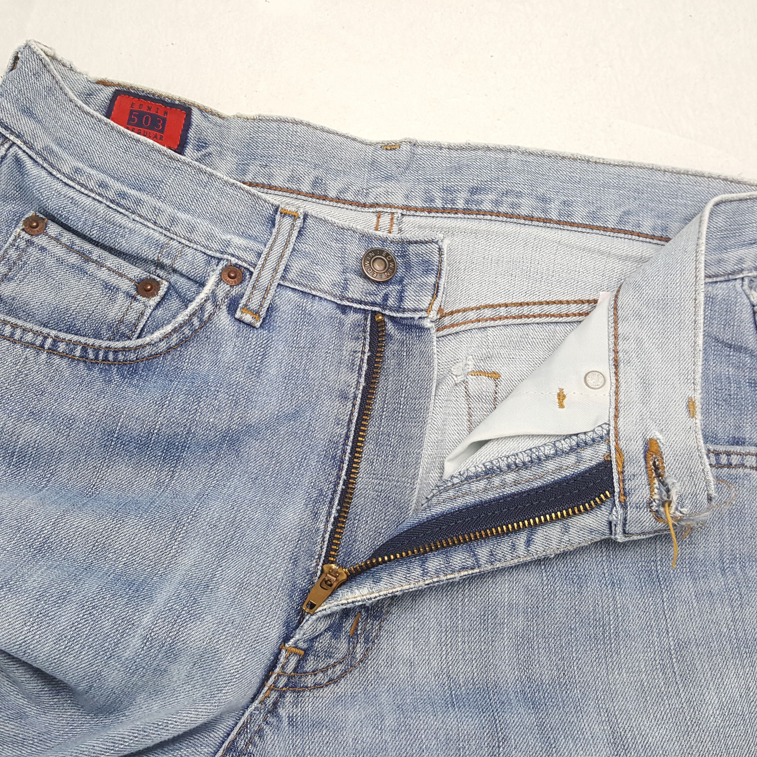 Edwin × Japanese Brand × Vintage EDWIN Streetwear Style Distressed Jean Size US 28 / EU 44 - 12 Thumbnail