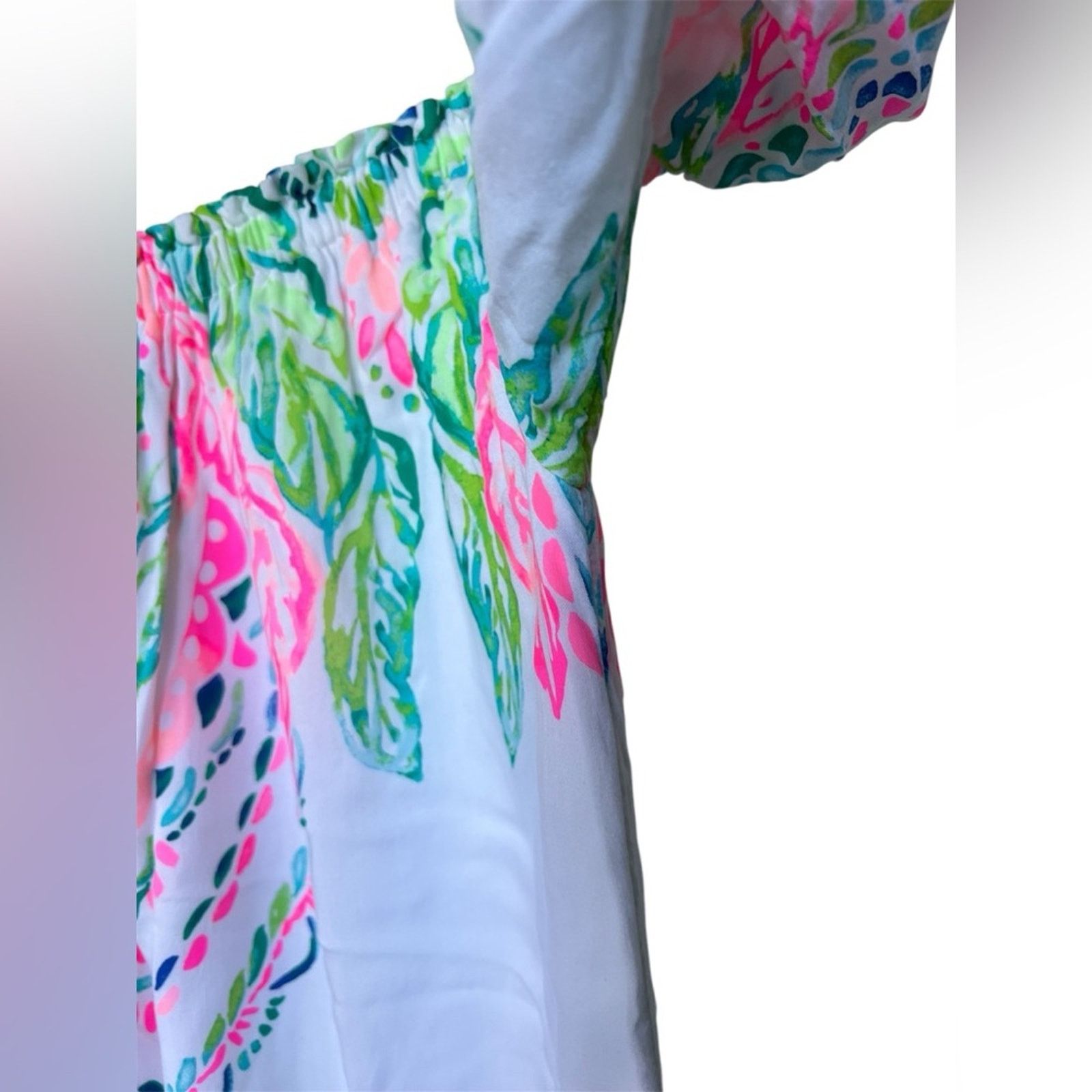 Lilly Pulitzer Lilly Pulitzer Nevie Off the Shoulder Dress Size XS Size XS / US 0-2 / IT 36-38 - 6 Thumbnail