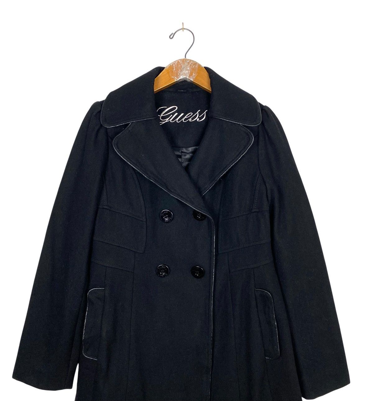 Guess Rare‼️ Vintage Guess Double Collar Wool Coat Size S / US 4 / IT 40 - 2 Thumbnail