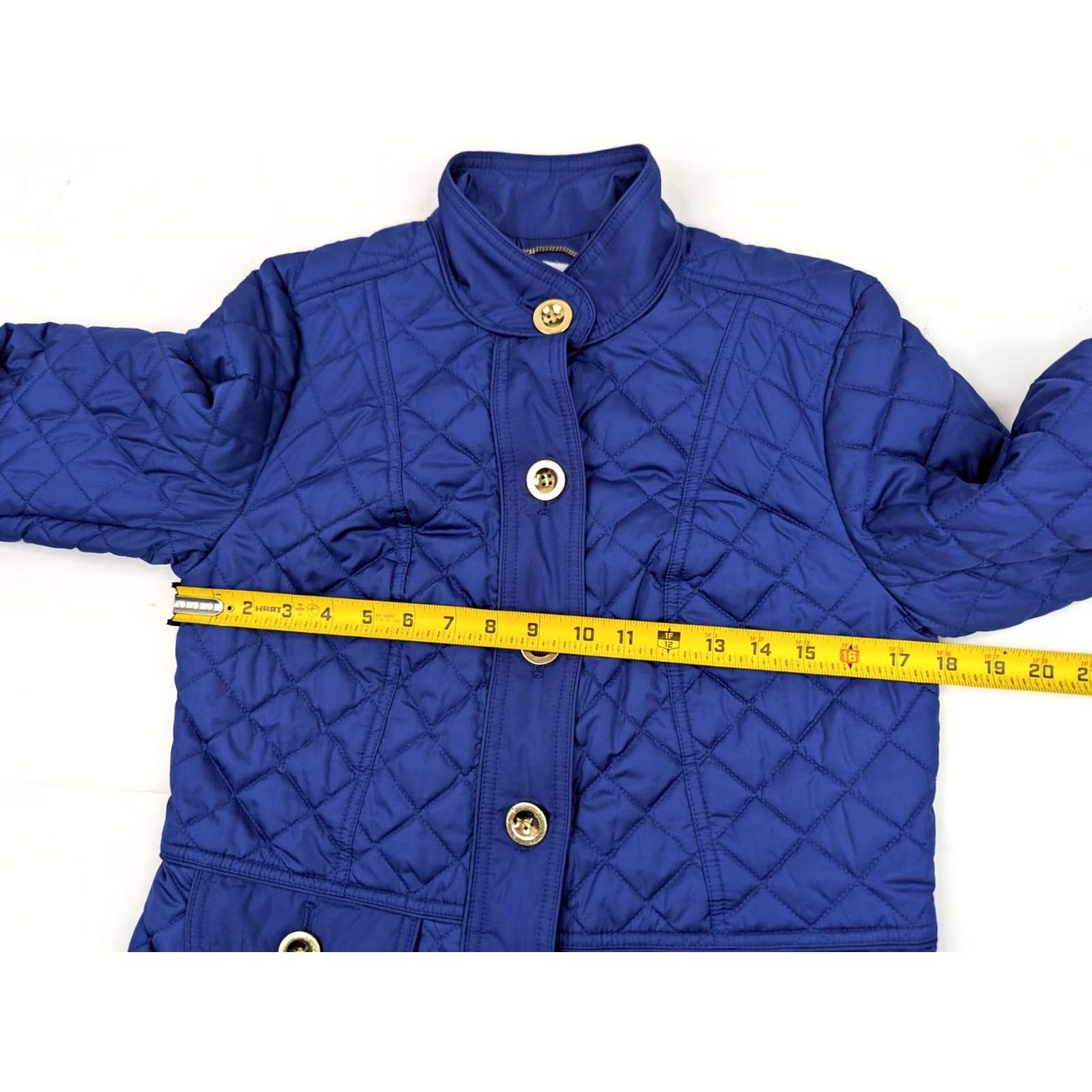 Charter Club Charter Club Quilted Lined Jacket Women S, Blue Lightweight Gold Buttons - EUC Size S / US 4 / IT 40 - 6 Thumbnail