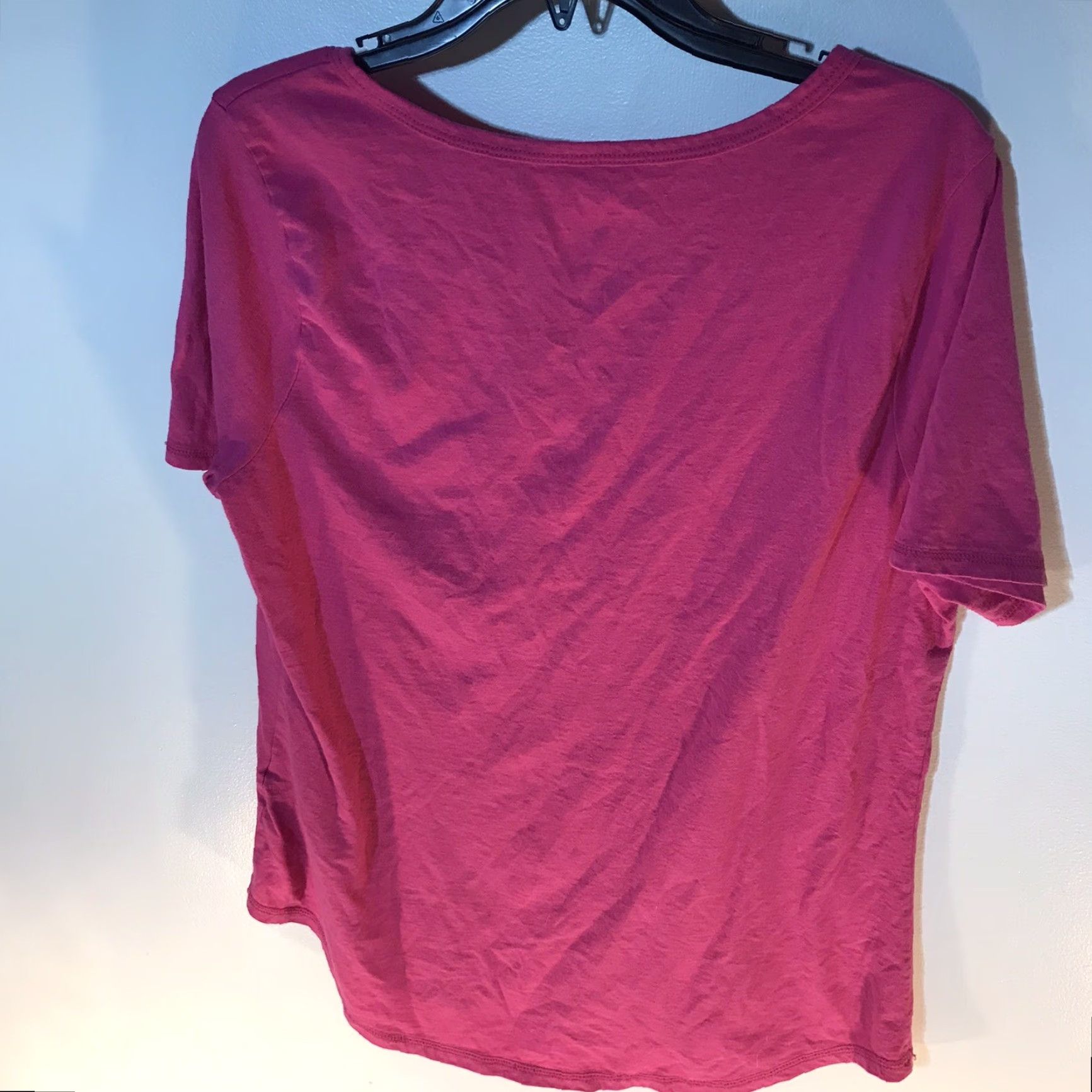 Vintage Just My Size Plain Pink T-Shirt Women's Plus Size 1X (16W) Casual V-Neck Lightweight Comfort Size XXL / US 16-18 / IT 52-54 - 3 Thumbnail