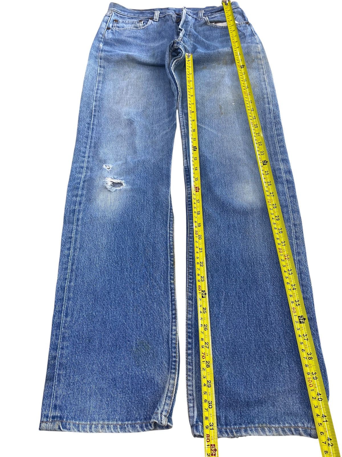Levi's Levi’s 501 Blue Acid Faded Wash Style Ripped Jeans Size US 30 / EU 46 - 7 Thumbnail