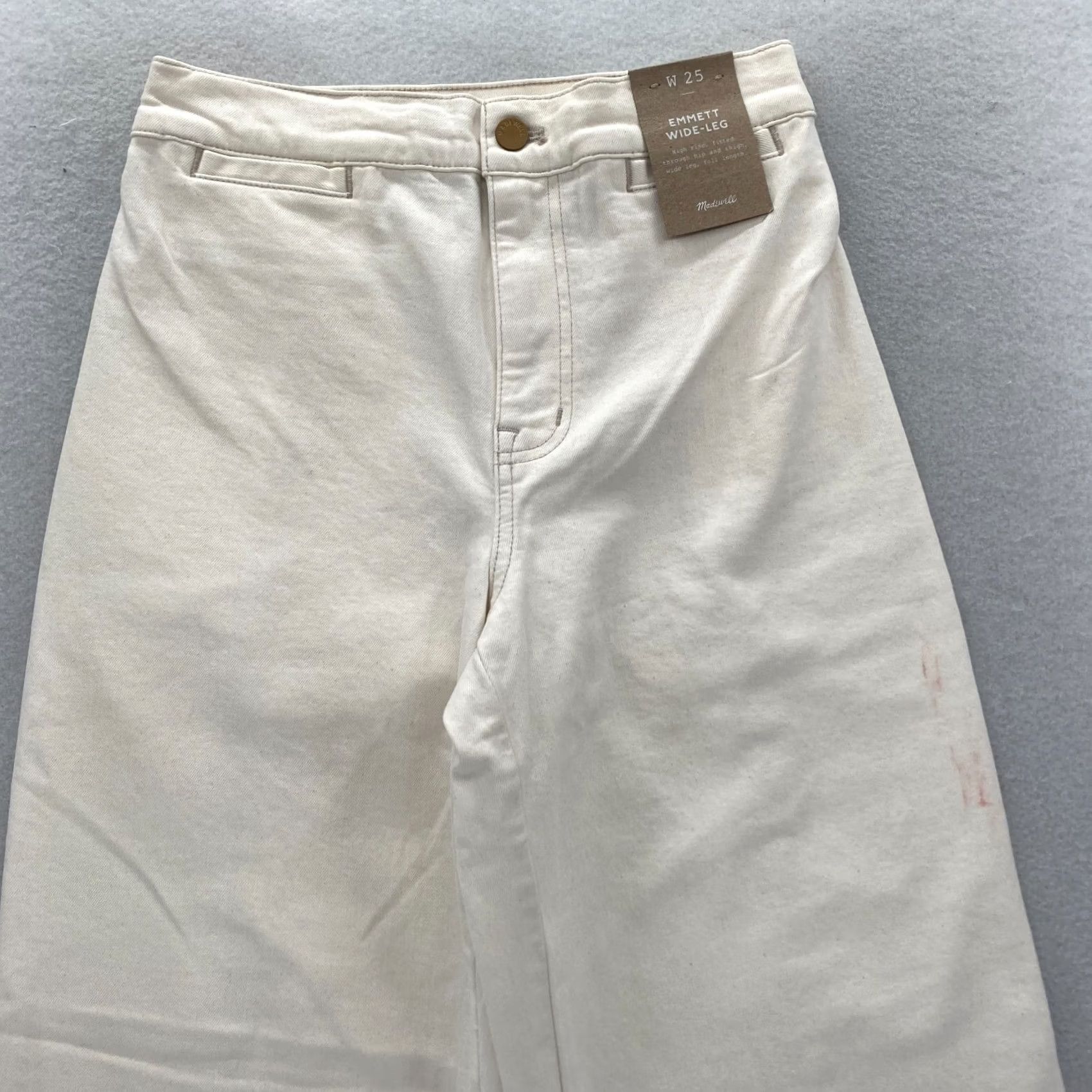 Madewell Madewell Emmett Wide Leg Pants Women's 25 Beige Stretch High Rise Full Length Pants Size 42" / US 20 - 2 Thumbnail