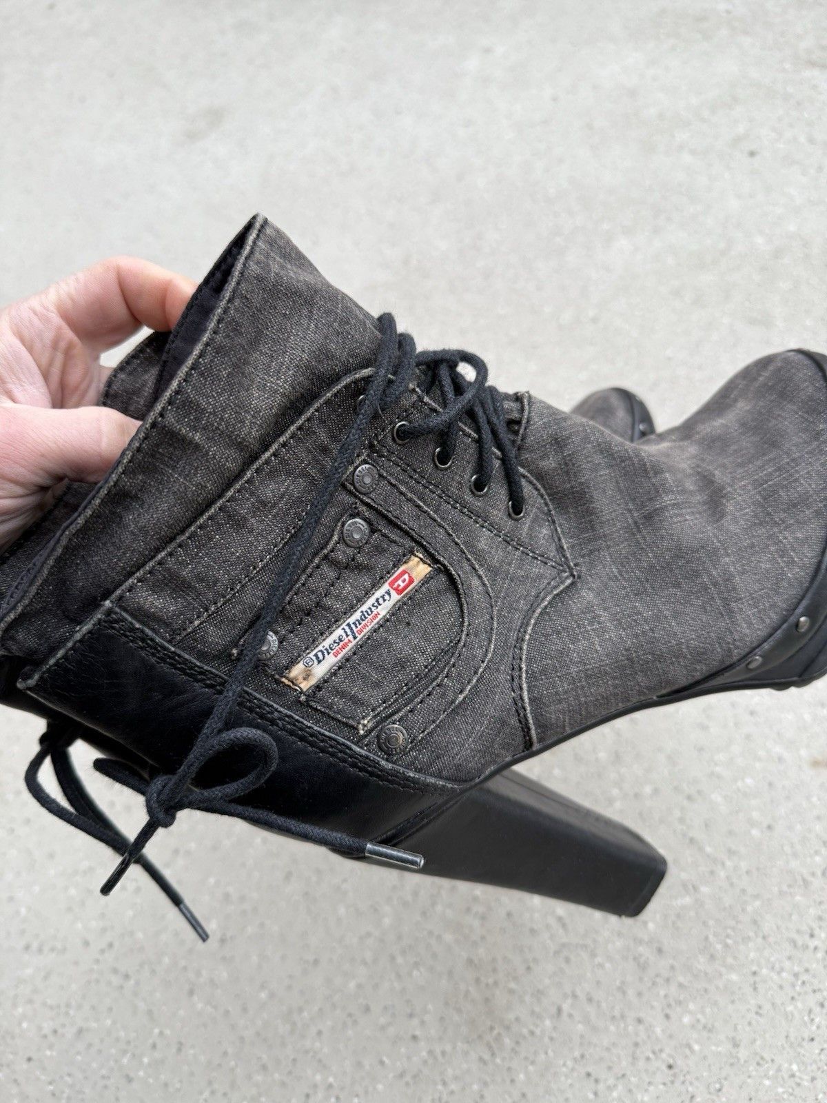 Diesel Vintage 2000s Y2k Diesel Heels Shoes Denim Style Rare Size US 8.5 / IT 38.5 - 15 Thumbnail