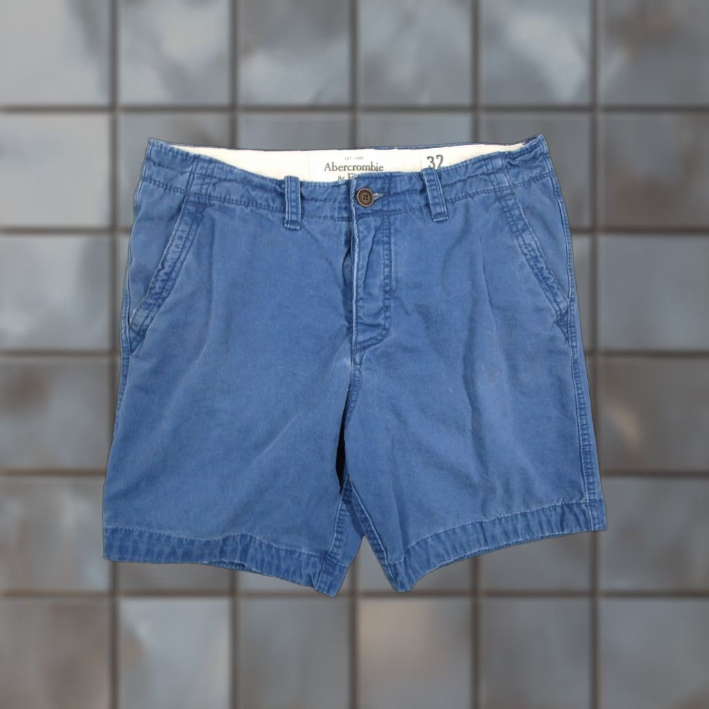 Abercrombie & Fitch Abercrombie & Fitch Shorts Mens 32 Blue Chino Cotton Casual Flat Front Size US 32 / EU 48 - 1 Thumbnail