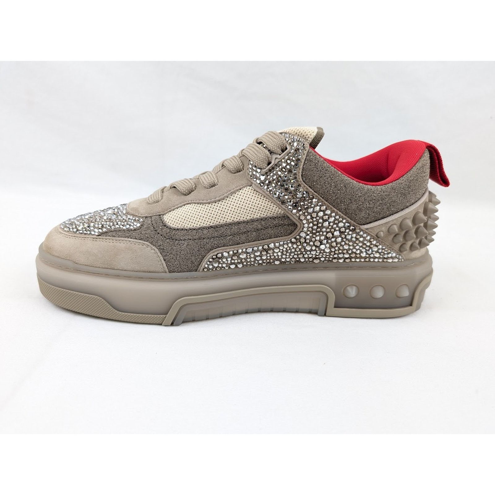 Christian Louboutin o1rshd1 Astro Loubi Strass Flat Sneakers in Saharienne Size US 12 / EU 45 - 7 Thumbnail