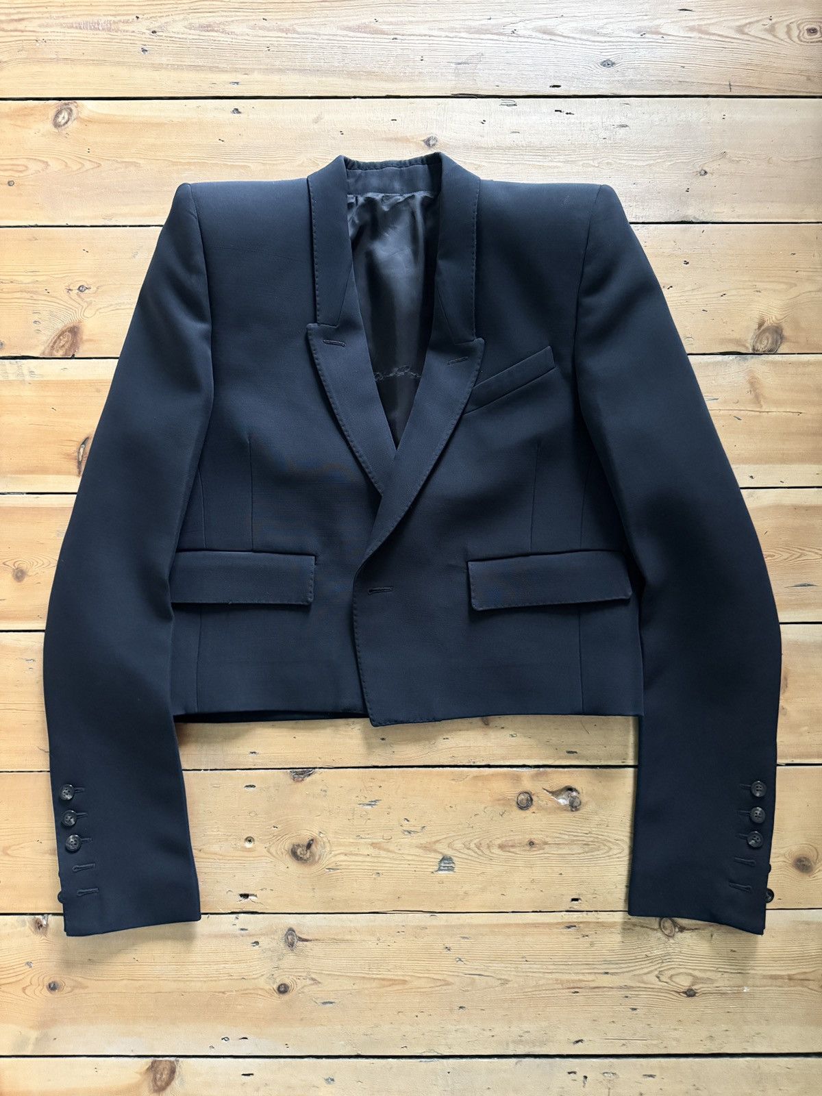 Rick Owens LAST DROP Alice jacket with Neue shoulders, silk / wool Size 40S - 1 Thumbnail