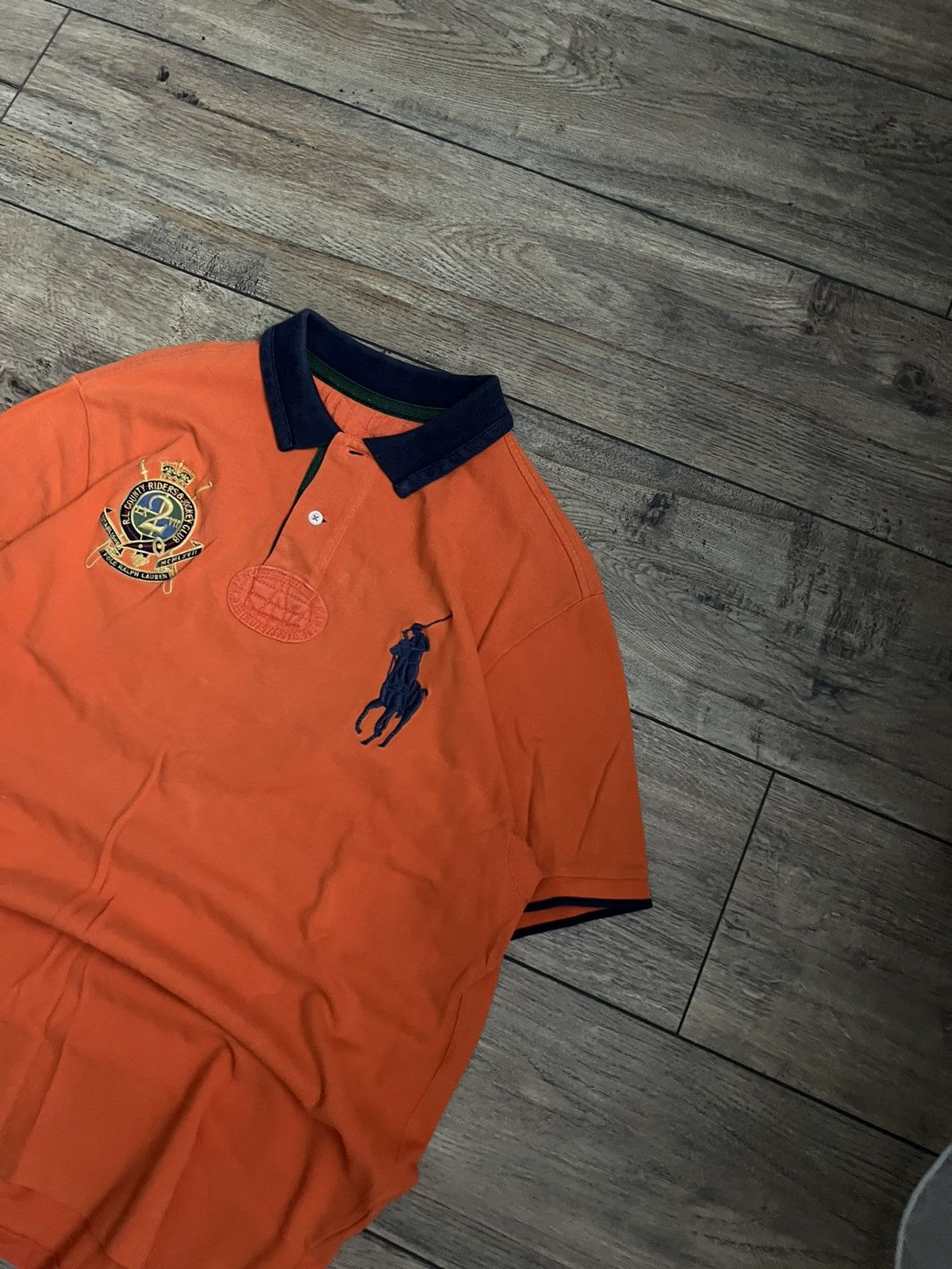 Polo Ralph Lauren Vintage Polo Ralph Lauren Orange Big Logo Rugby Size US L / EU 52-54 / 3 - 2 Thumbnail