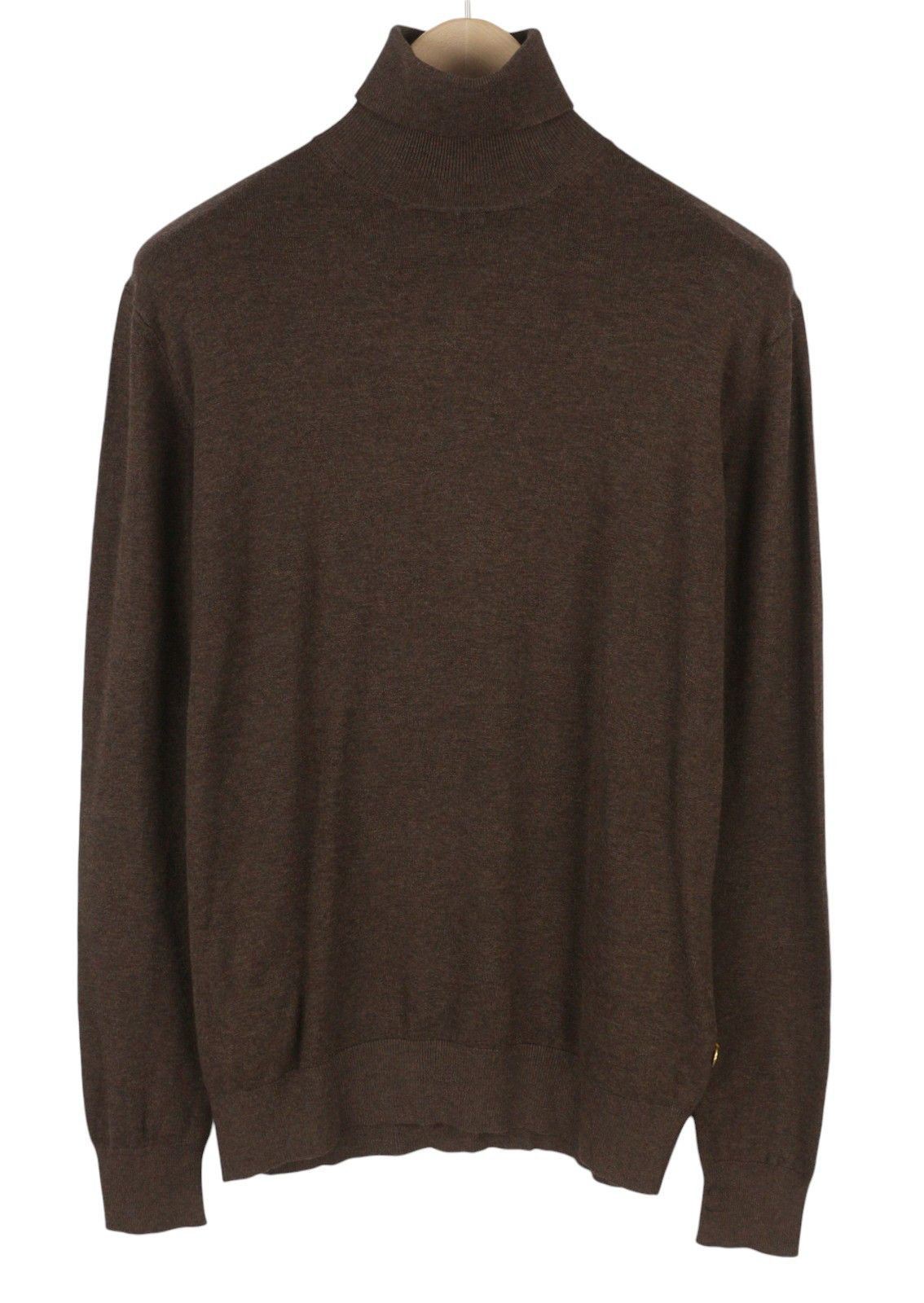Scotch & Soda L Brown Melange High Neck Knit Jumper 88562 Size US L / EU 52-54 / 3 - 1 Thumbnail