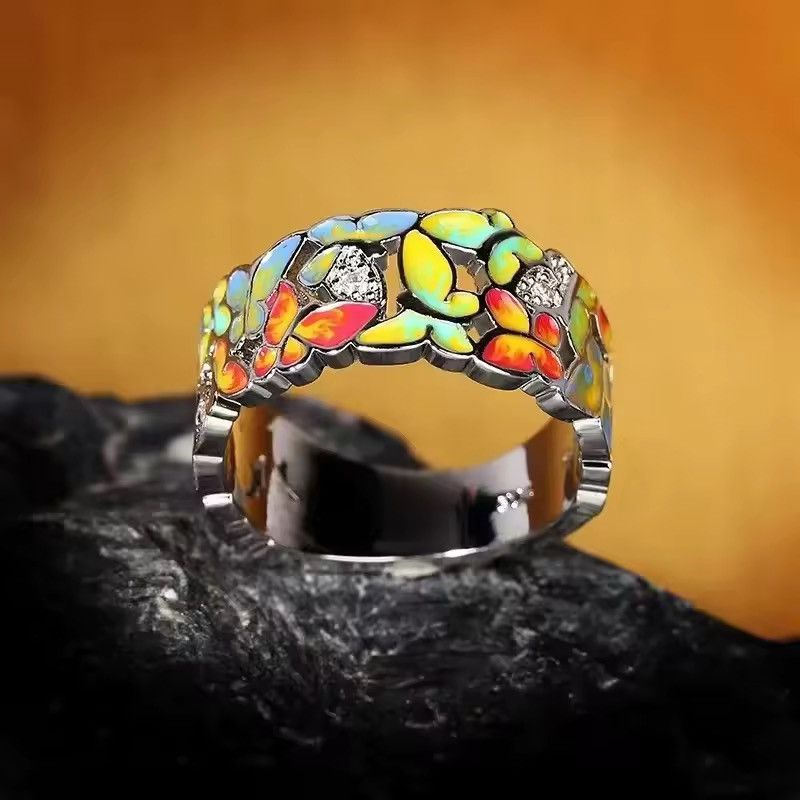 Japanese Brand Mizuhara x moto Multicolor Dropped Butterfly ring 6-11 Size ONE SIZE - 2 Thumbnail