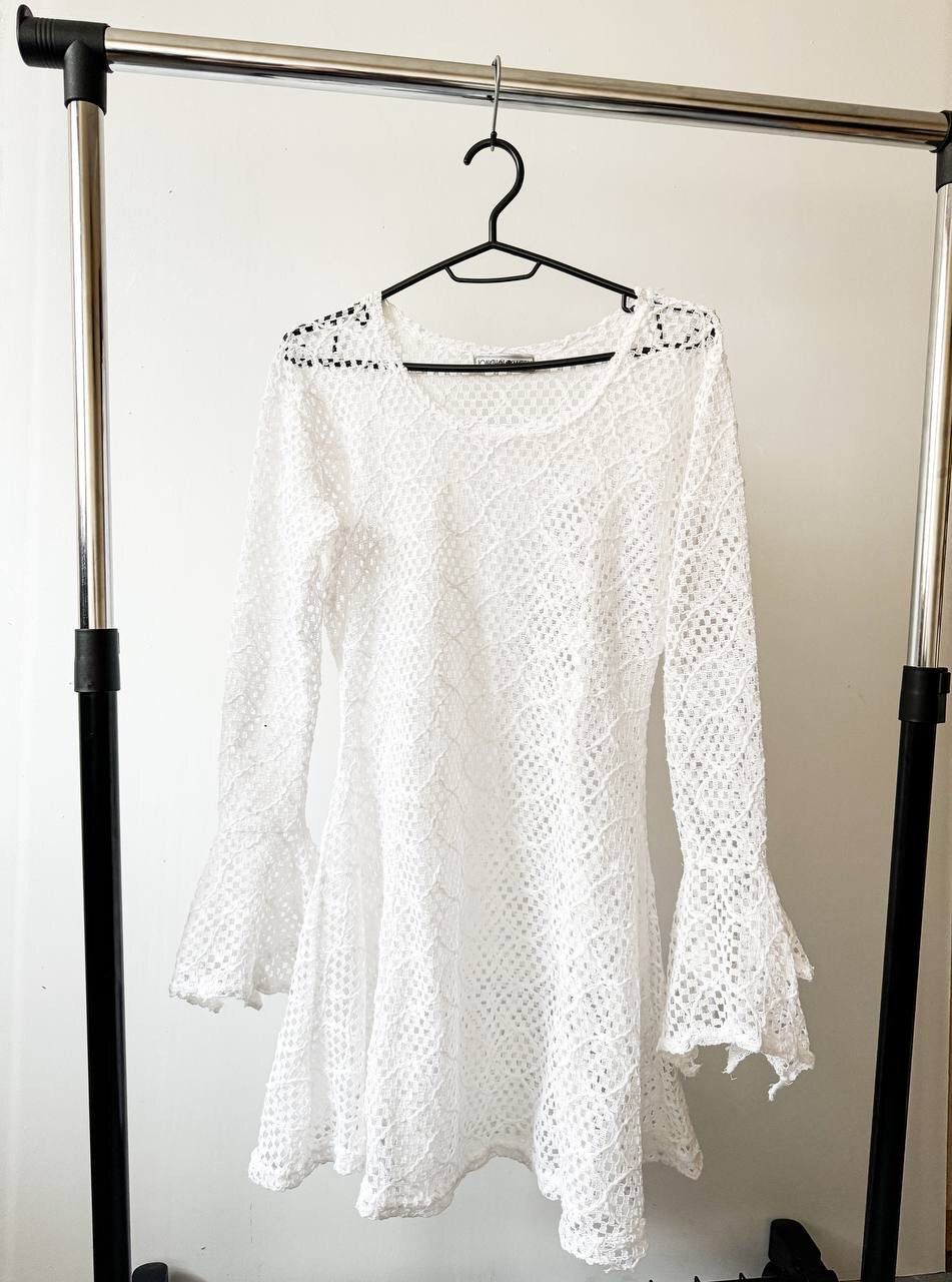 Japanese Brand Vintage Mesh Long Sleeve Dress (Issey Miyake style) Size M / US 6-8 / IT 42-44 - 7 Thumbnail