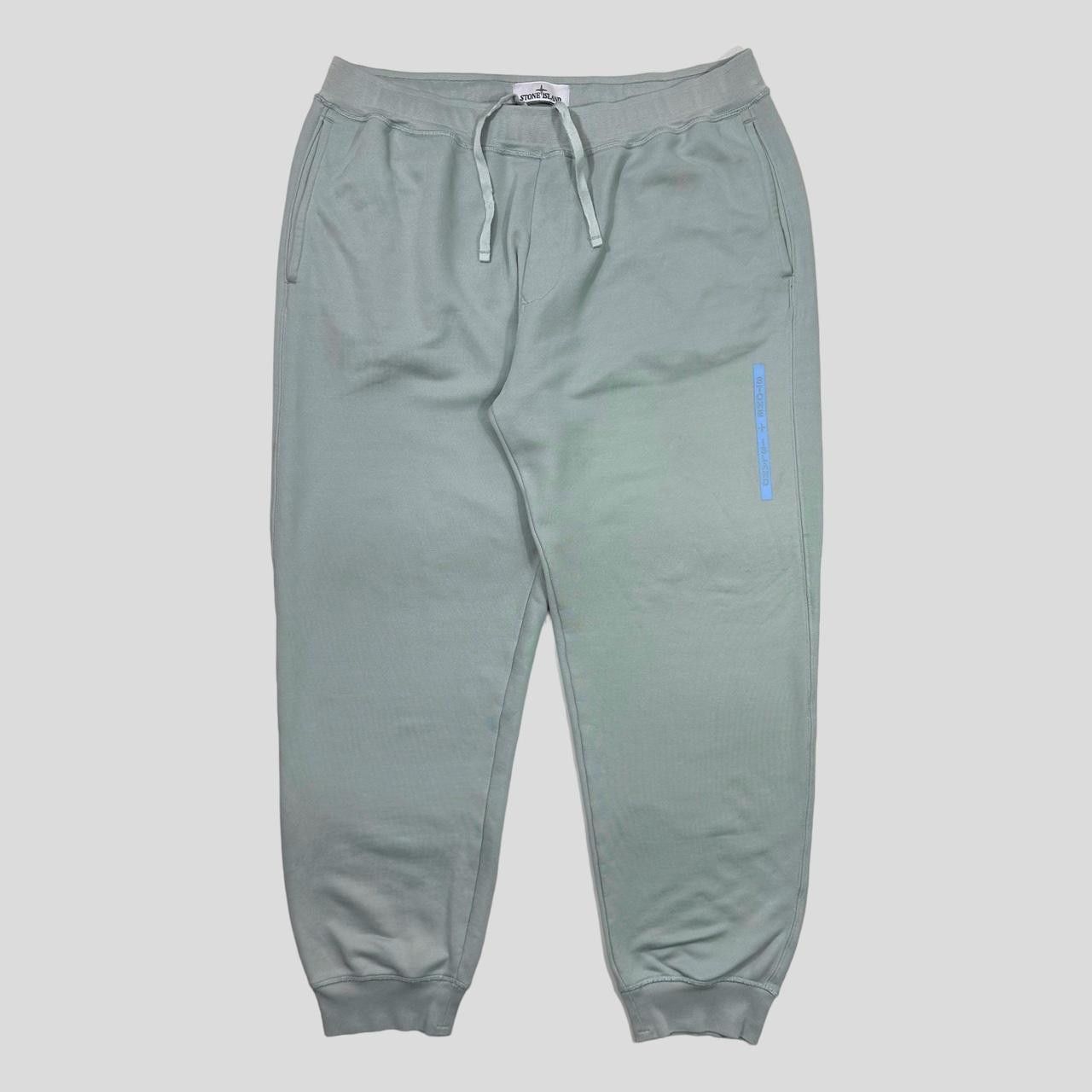 image of Stone Island Aw22 Micrographic Logo Baby Blue Joggers - Xl, Men's (Size 38)