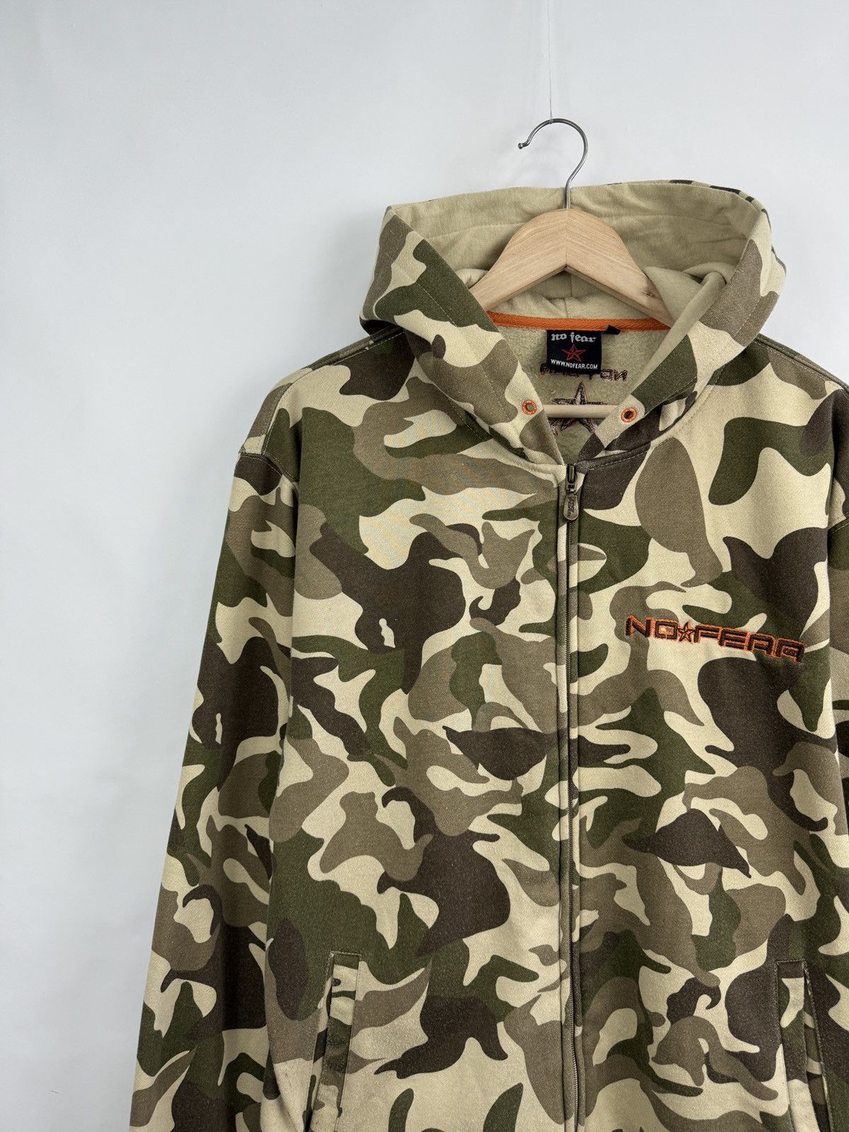 No Fear 🇺🇸 Vintage Y2K No Fear Camouflage Zip Hoodie Military Retro Size US XL / EU 56 / 4 - 2 Thumbnail