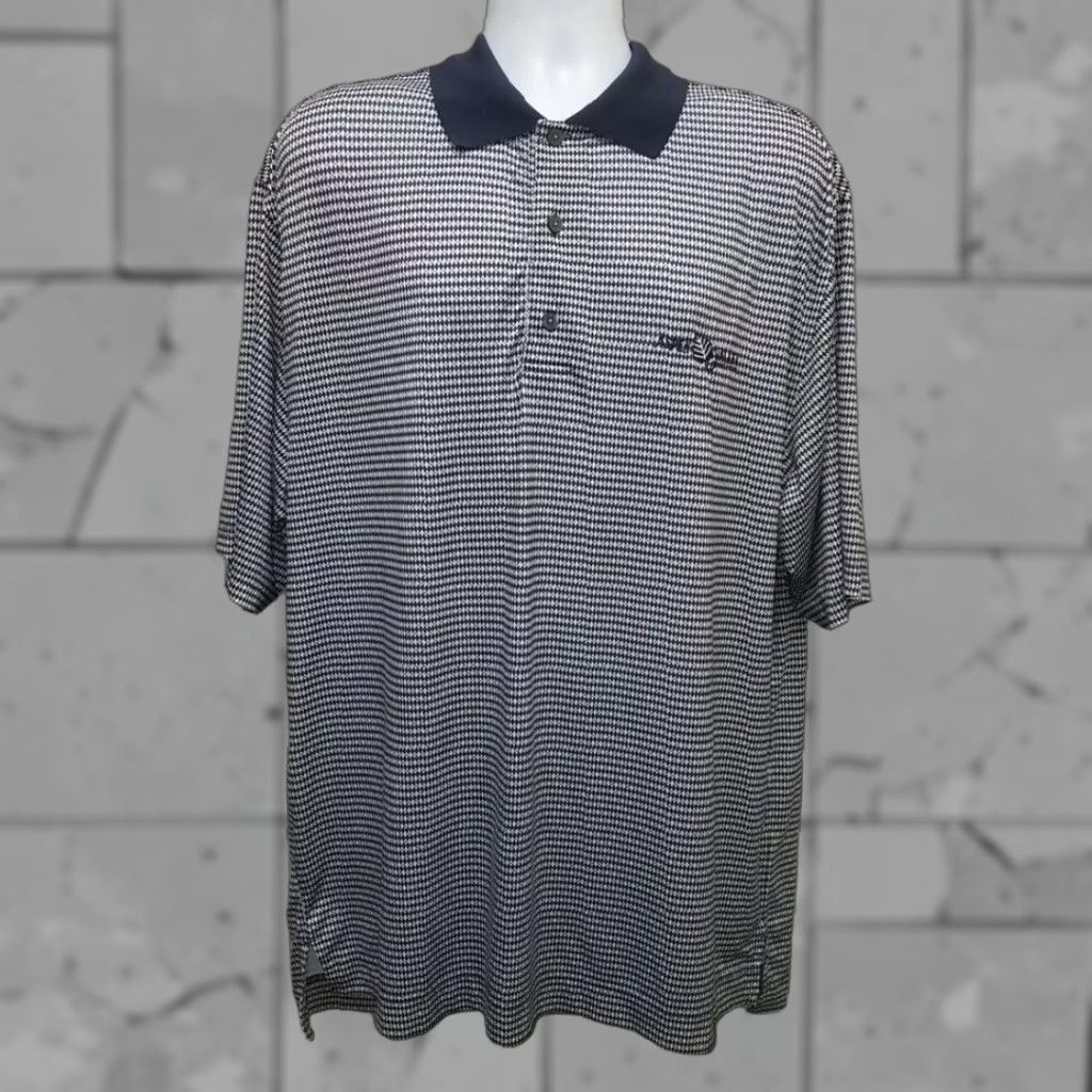 Footjoy FootJoy Golf Polo Mens L Blue White Pattern Polo Shirt Size US L / EU 52-54 / 3 - 1 Thumbnail
