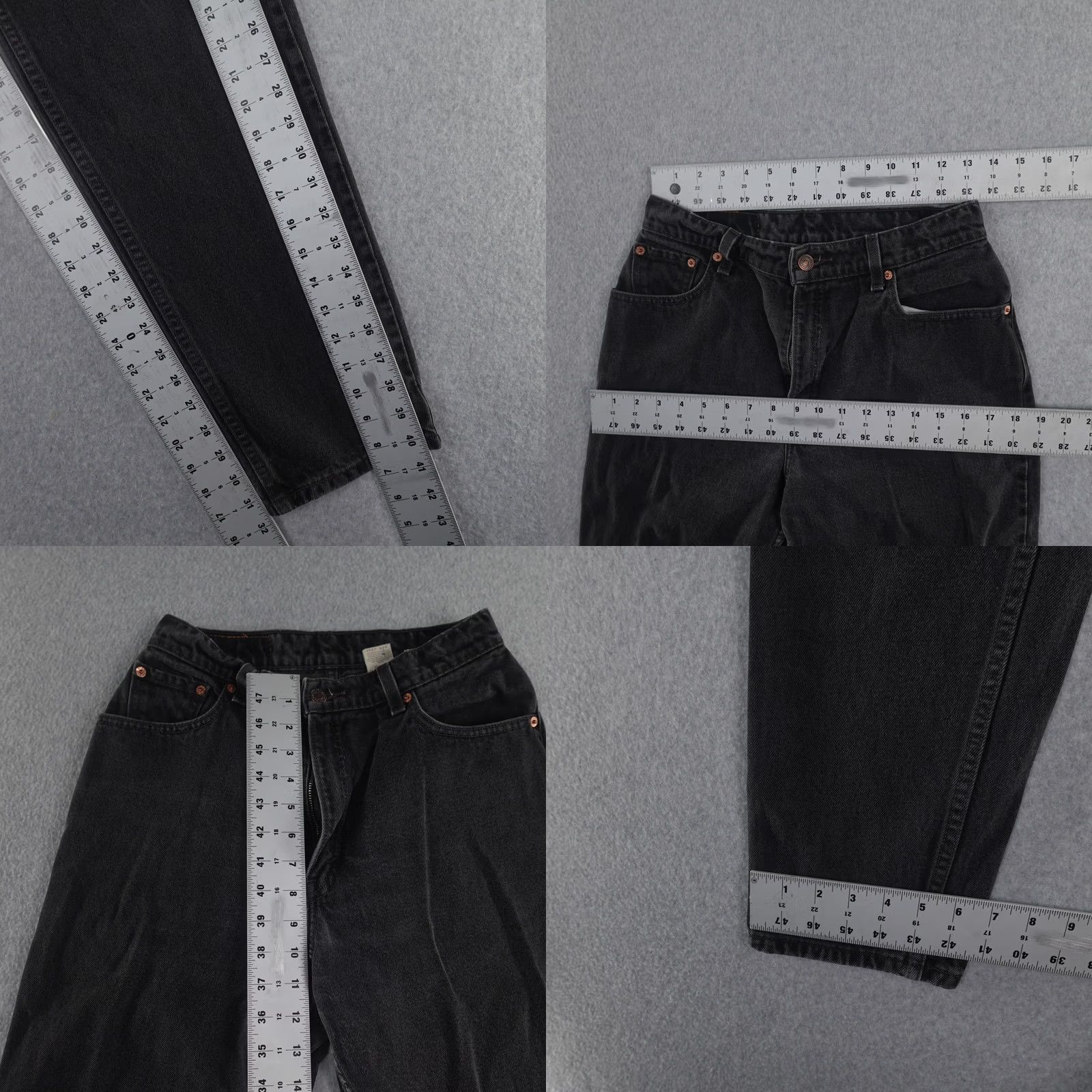 Levi's VINTAGE Levi's Jeans 550 Womens 10R Black Denim 5-Pocket Tapered Leg Distressed Style: Relaxed Womens, 10, Black, Denim, Levi's 550, 1980s-90s Size 32" / US 10 / IT 46 - 8 Thumbnail