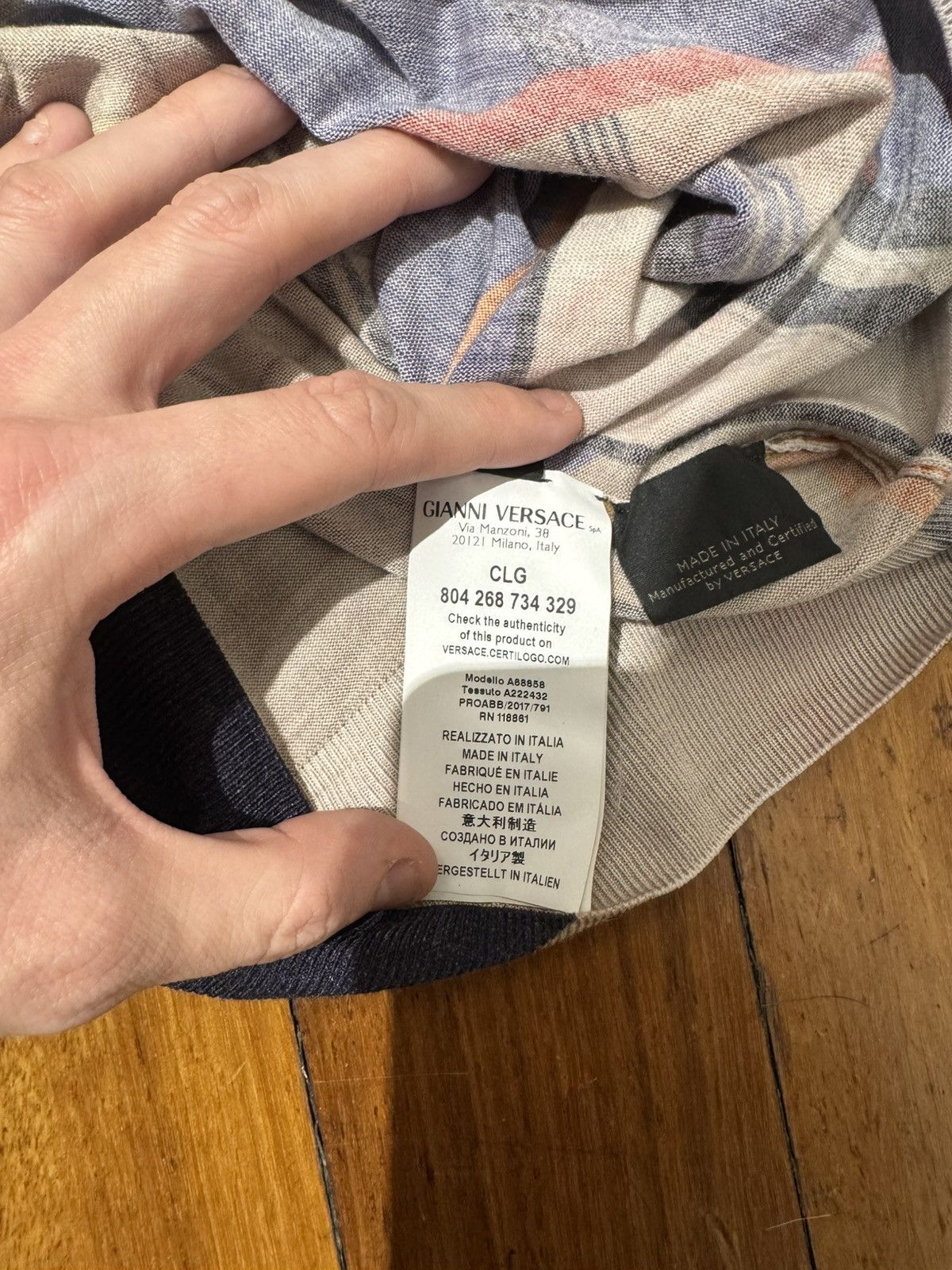 Versace Versace Abstract L/S Tee Size US L / EU 52-54 / 3 - 7 Thumbnail