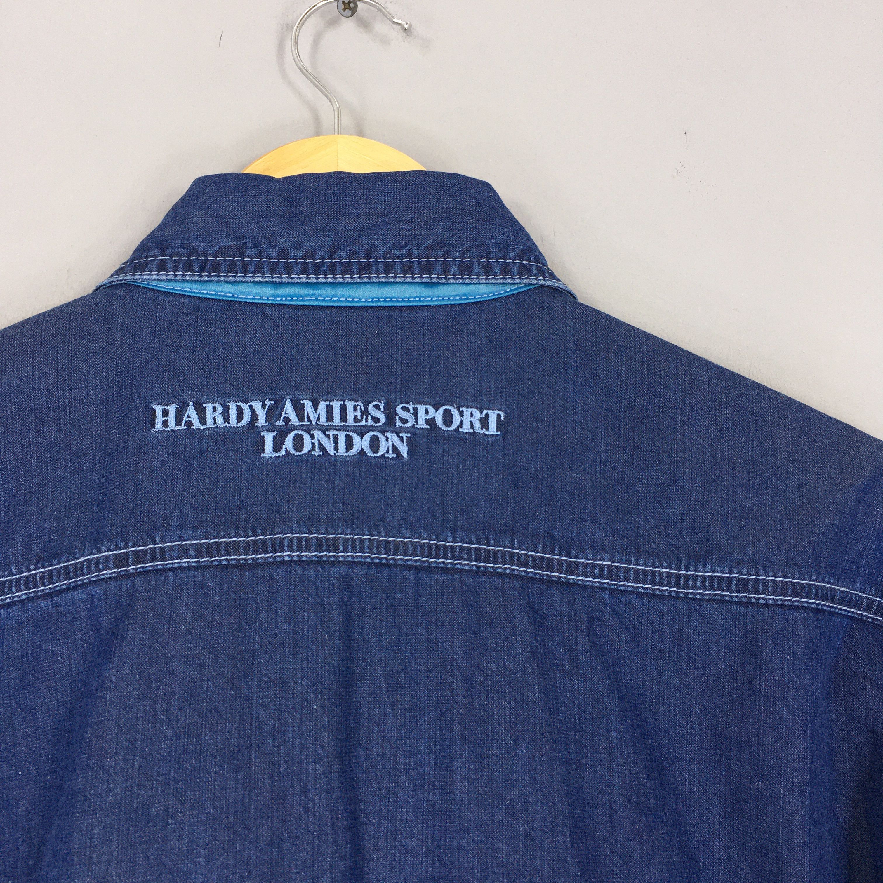 Designer Vintage 90s Hardy Amies Sports Denim Shirt Large Size US L / EU 52-54 / 3 - 10 Thumbnail