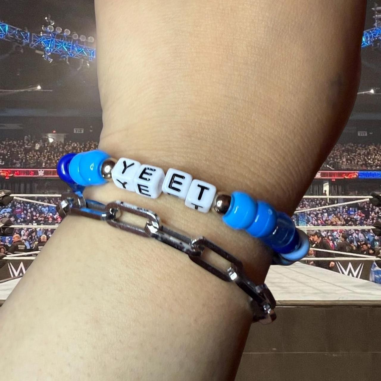 Handmade JEY USO WWE X XWEEKXD TWOFER DESIGN KANDI BEADED BRACELET Size ONE SIZE - 4 Thumbnail