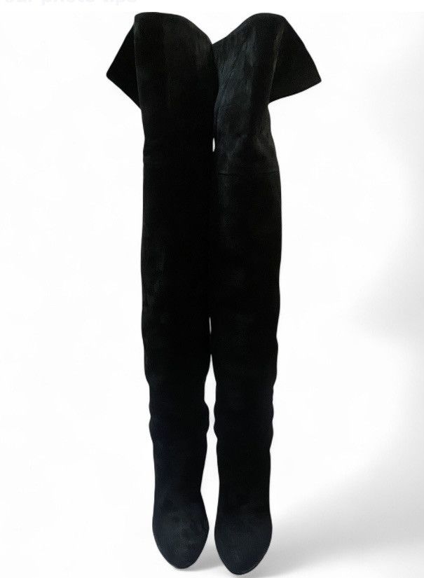 Dior Dior Pleats Knee High/Thigh High Suede Boots Size US 7 / IT 37 - 9 Thumbnail