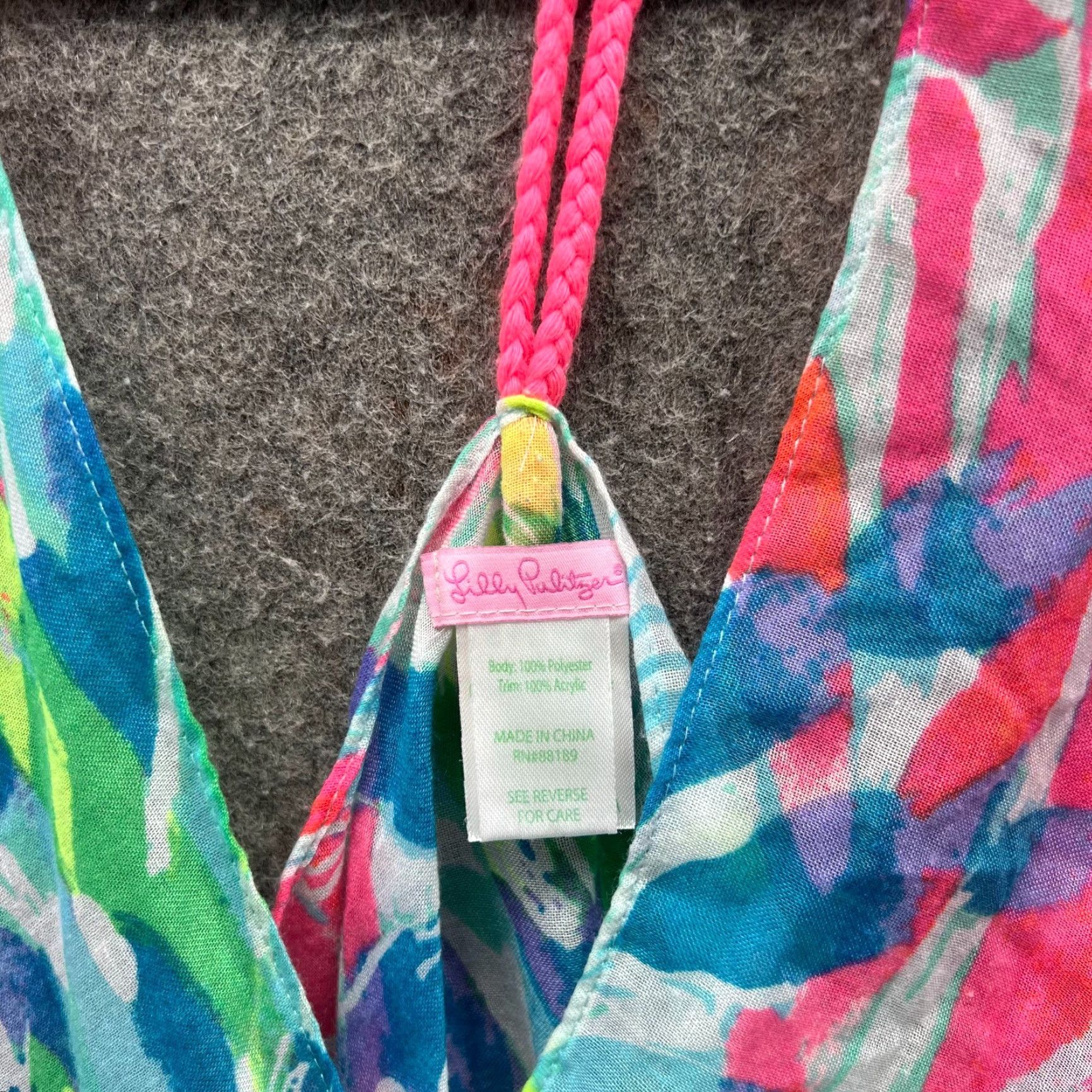 Lilly Pulitzer Lilly Pulitzer Cover Up Women Medium Multicolor Sheer Floral Tassel Trim Boho Size M / US 6-8 / IT 42-44 - 4 Thumbnail