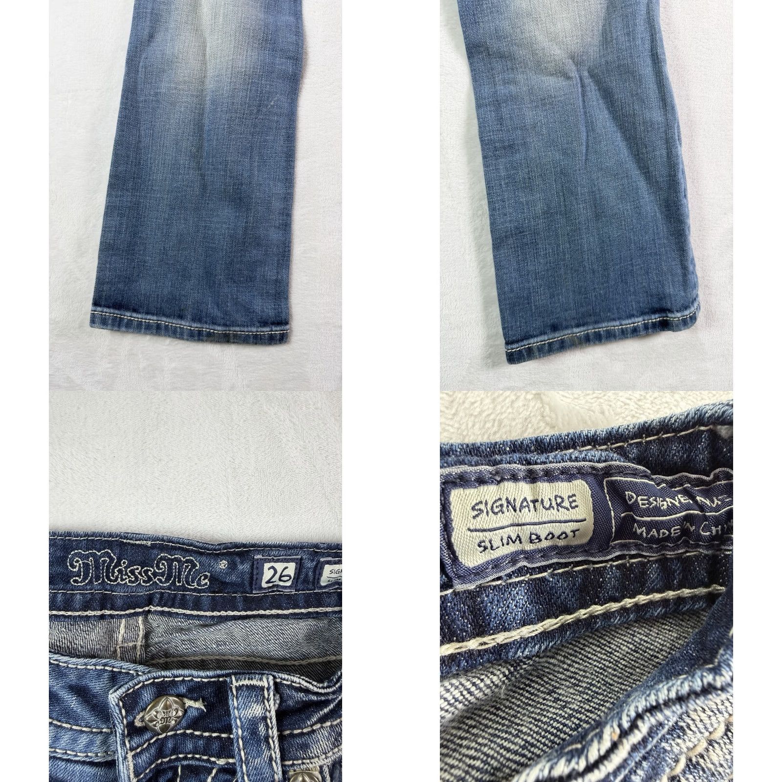 Miss Me Miss Me Jeans Slim Boot Western Cowgirl Denim 26 Blue 5-Pocket Design Womens Jeans Size 26" / US 2 / IT 38 - 9 Thumbnail