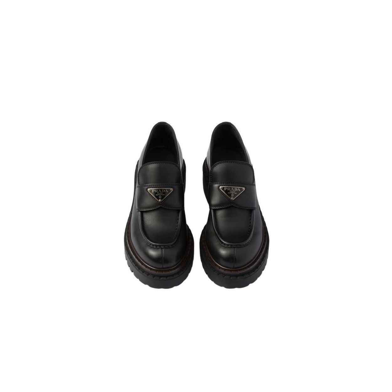 Prada PRADA Double Chocolate $1250 Black Loafers New & Authentic ( Size US 8 / IT 38 - 3 Thumbnail