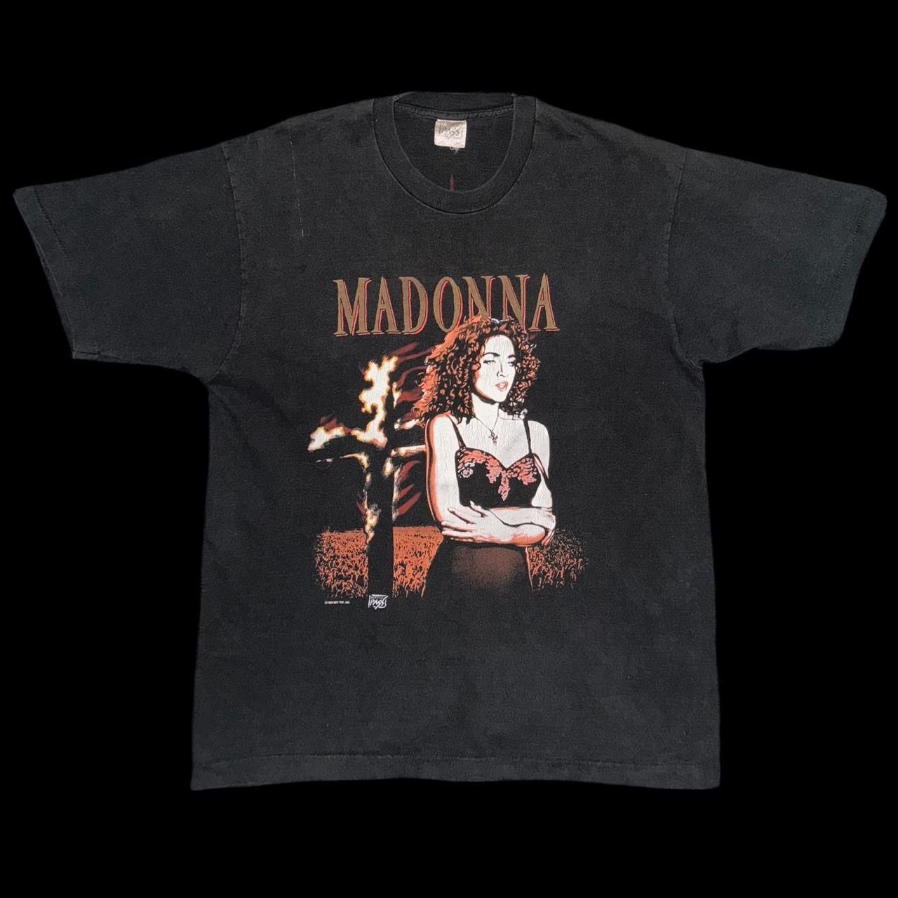 1989 Madonna “Like A Prayer” Burning Cross Gothic Band Tee