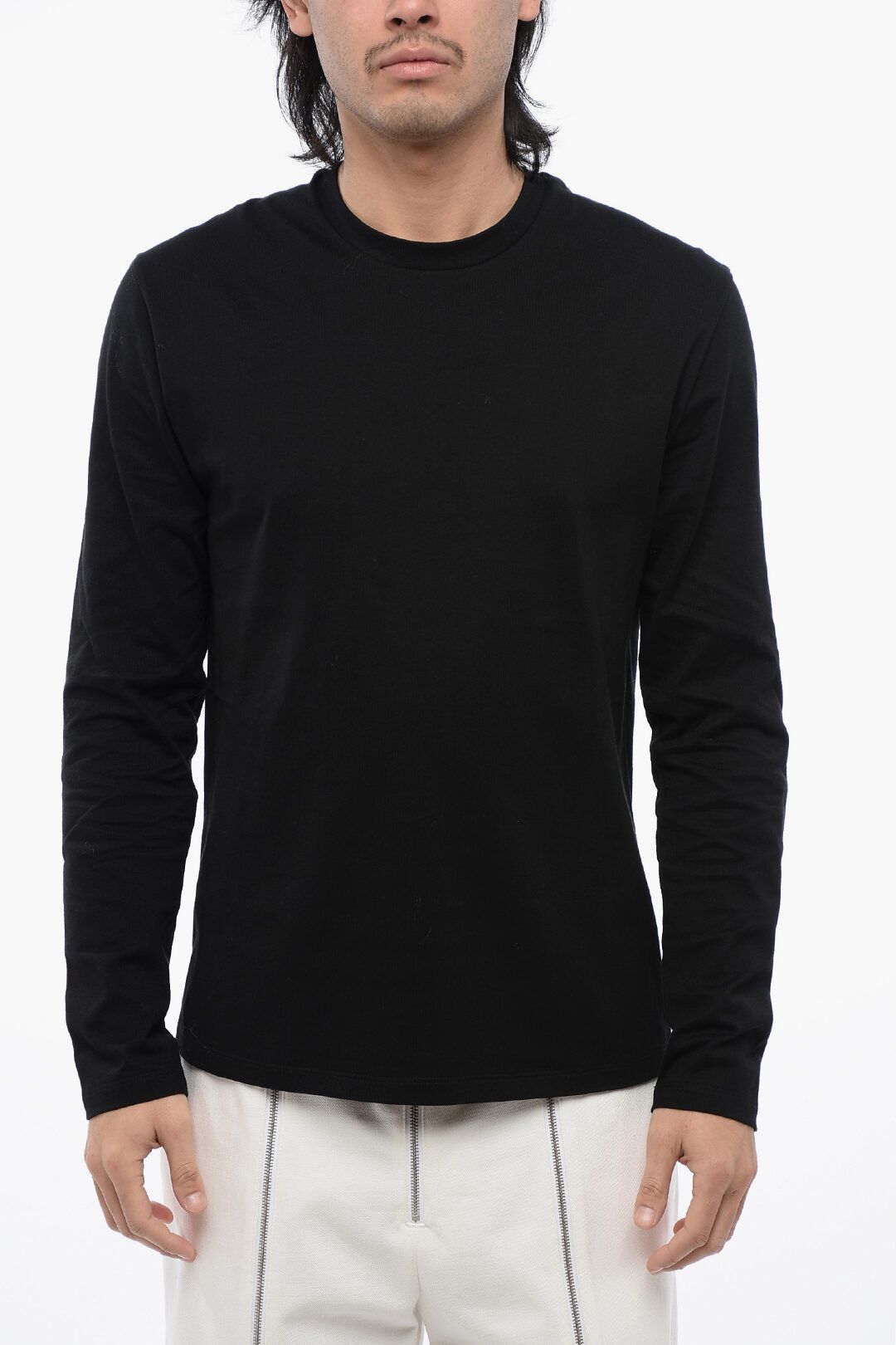 Jil Sander og1mm0625 Crewneck Double-Layer Sweater in Black Size US M / EU 48-50 / 2 - 5 Thumbnail