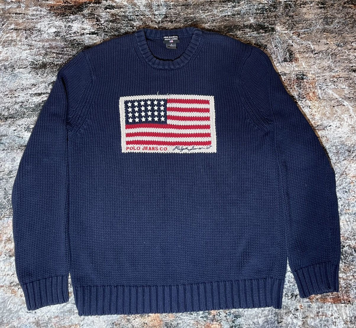 Polo Ralph Lauren POLO RALPH LAUREN x Ralph Lauren American Flag Knit Sweater Size US M / EU 48-50 / 2 - 1 Thumbnail